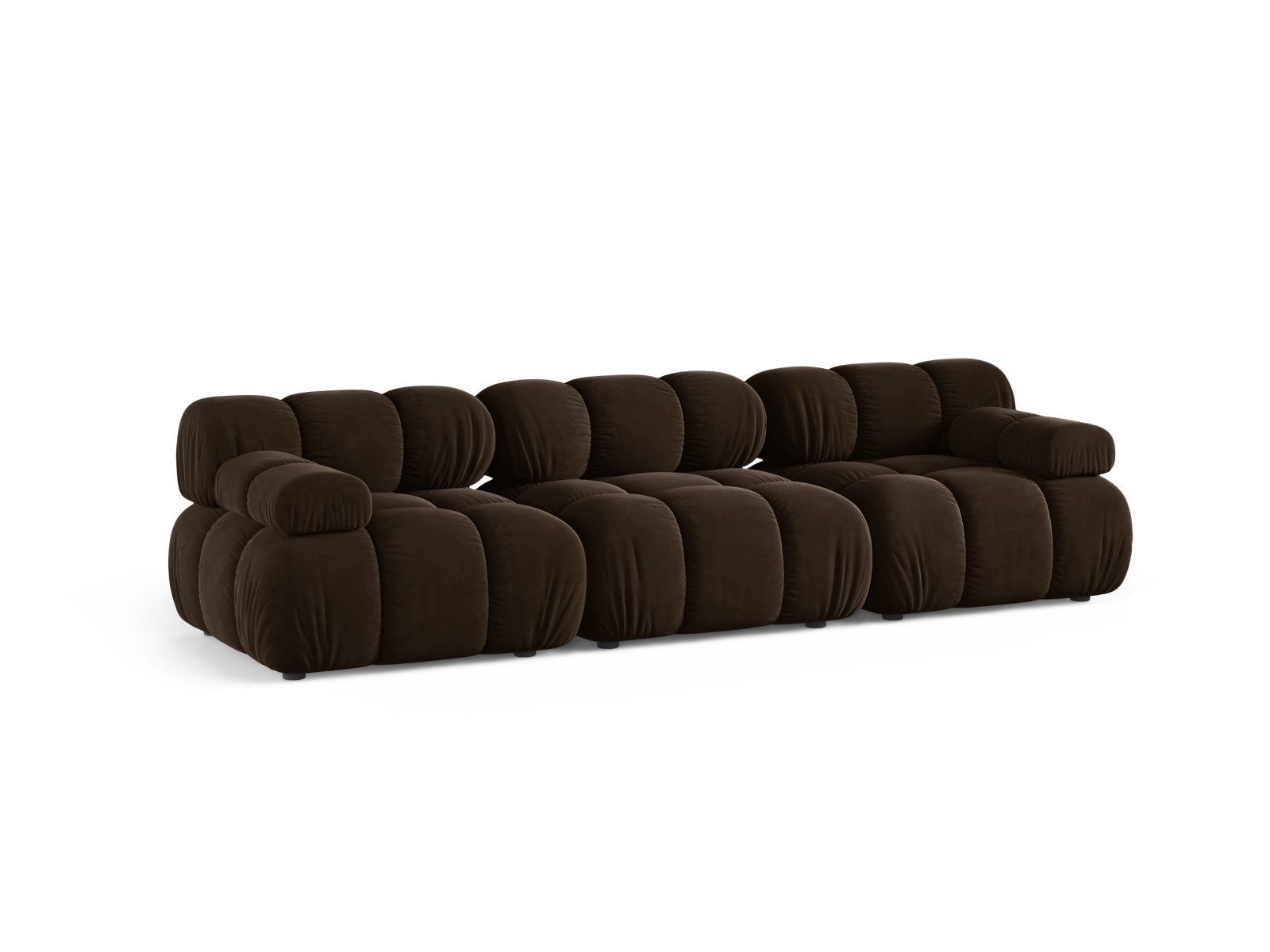 Velvet Modular Sofa, "Bellis", 3 Seats, 282x94x70
