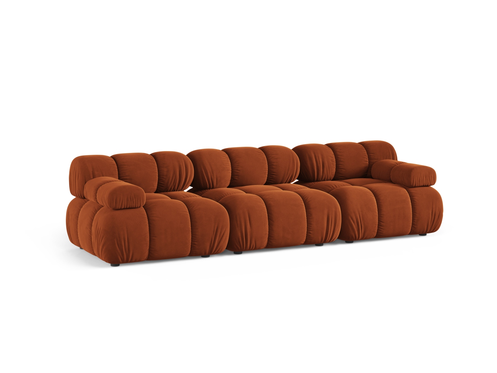 Velvet Modular Sofa, "Bellis", 3 Seats, 282x94x70