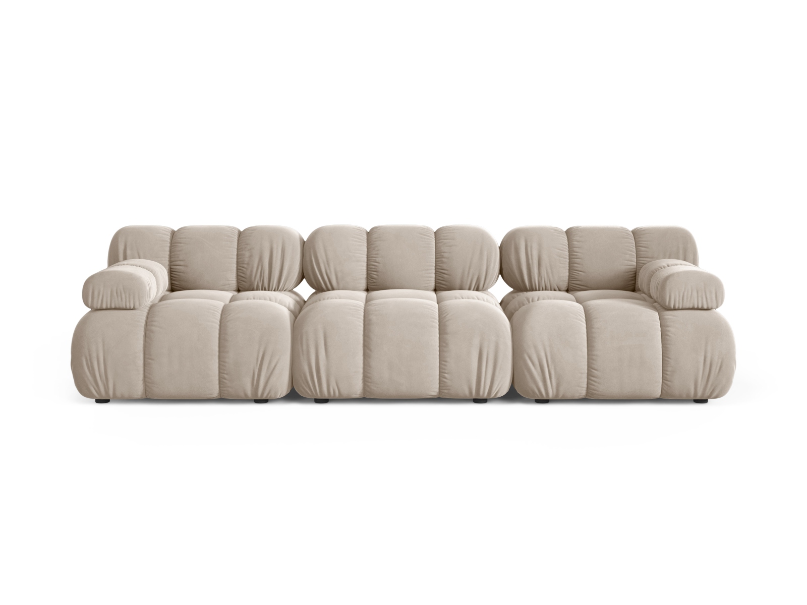 Velvet Modular Sofa, "Bellis", 3 Seats, 282x94x70