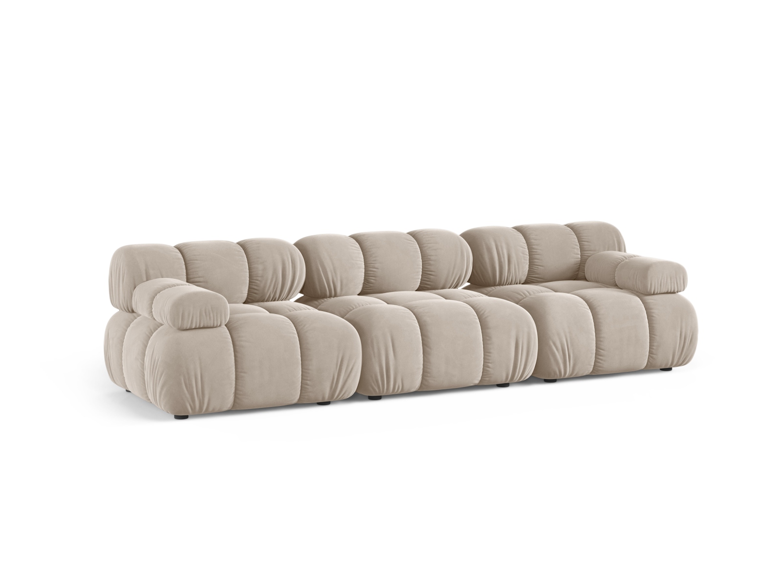 Velvet Modular Sofa, "Bellis", 3 Seats, 282x94x70