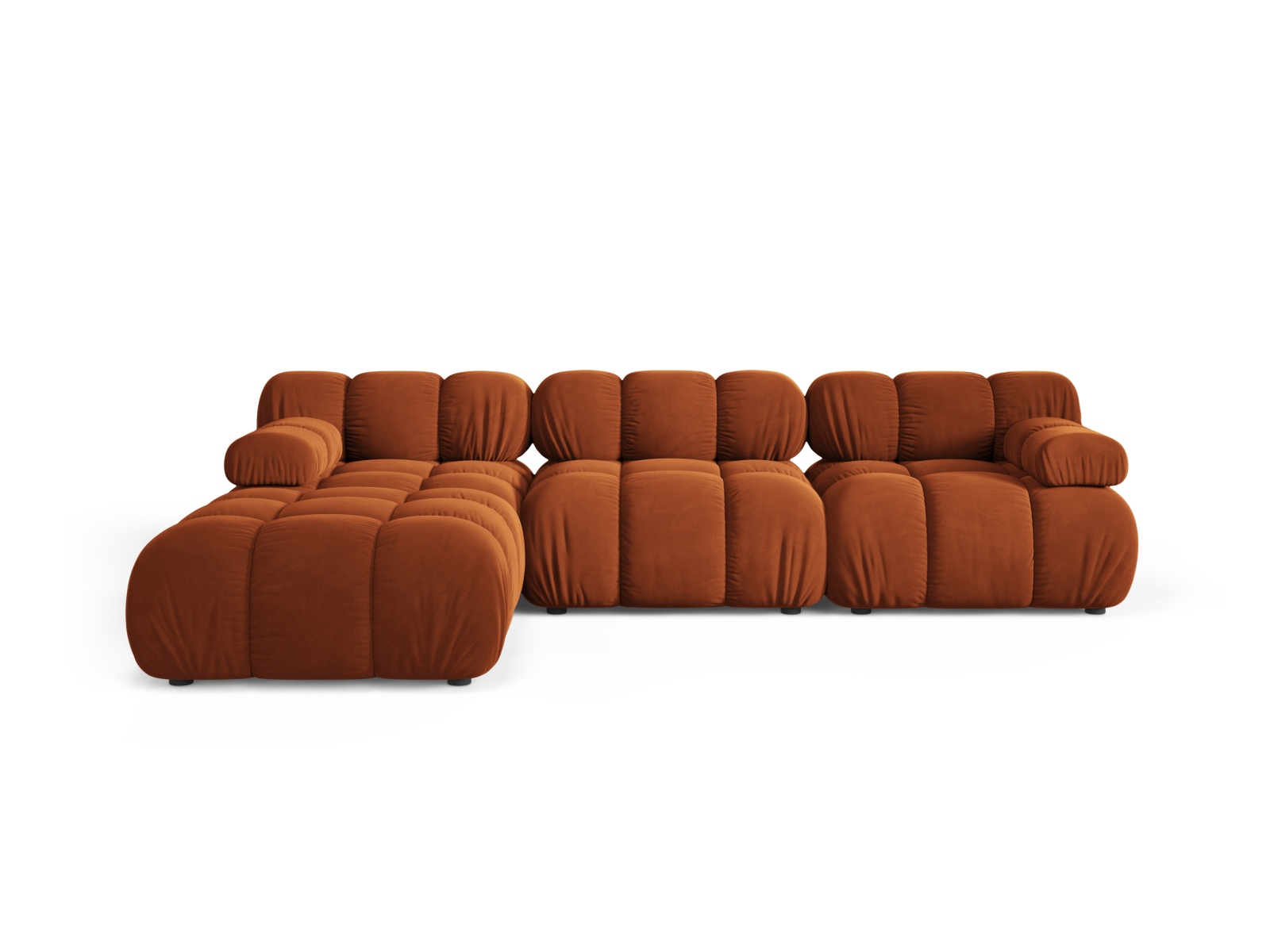 Velvet Modular Sofa, "Bellis", 4 Seats, 282x188x70