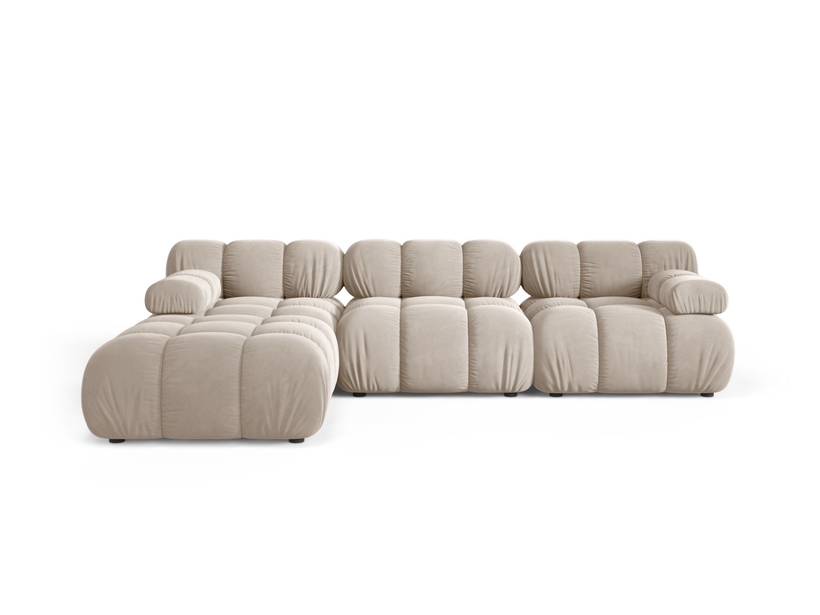 Velvet Modular Sofa, "Bellis", 4 Seats, 282x188x70
