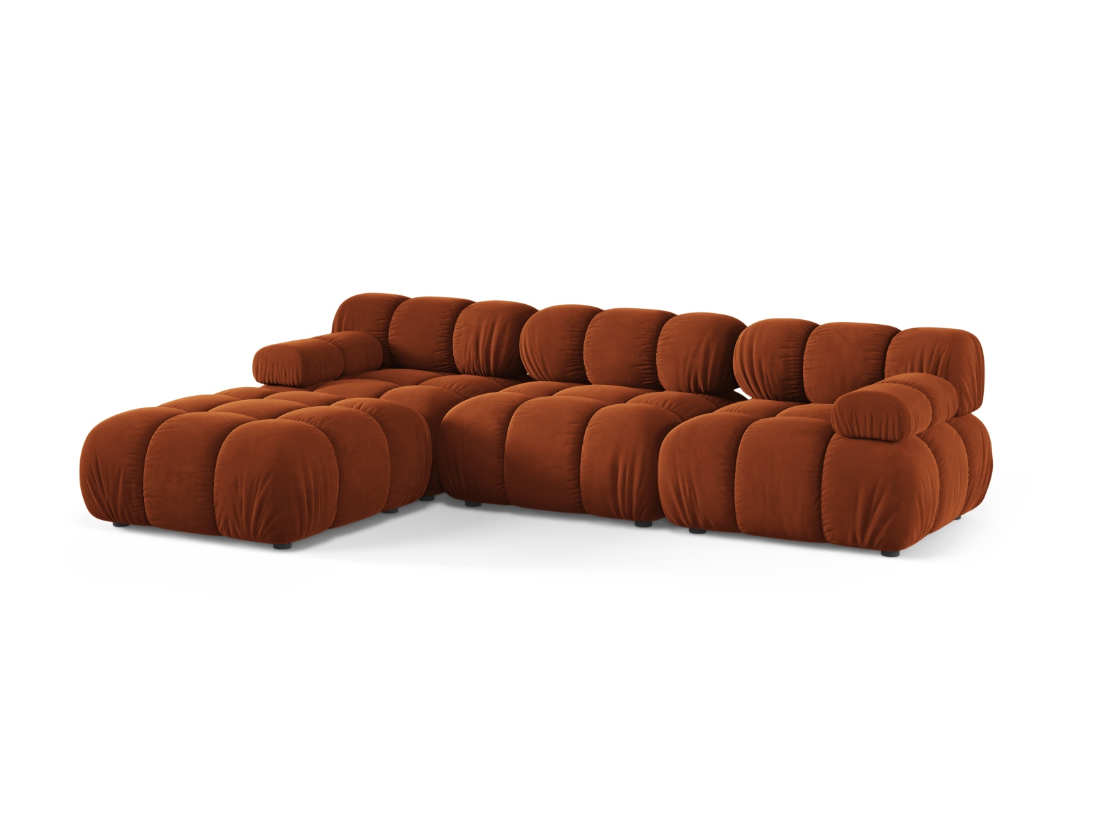 Velvet Modular Sofa, "Bellis", 4 Seats, 282x188x70