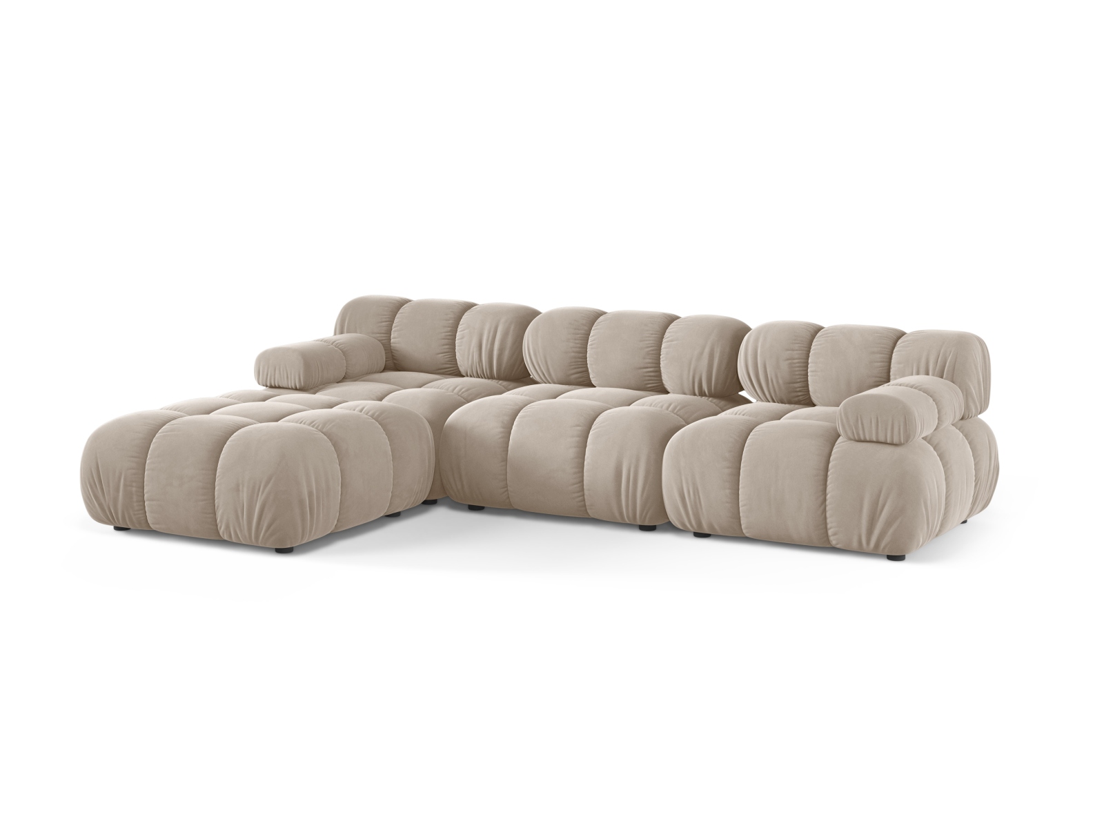 Velvet Modular Sofa, "Bellis", 4 Seats, 282x188x70