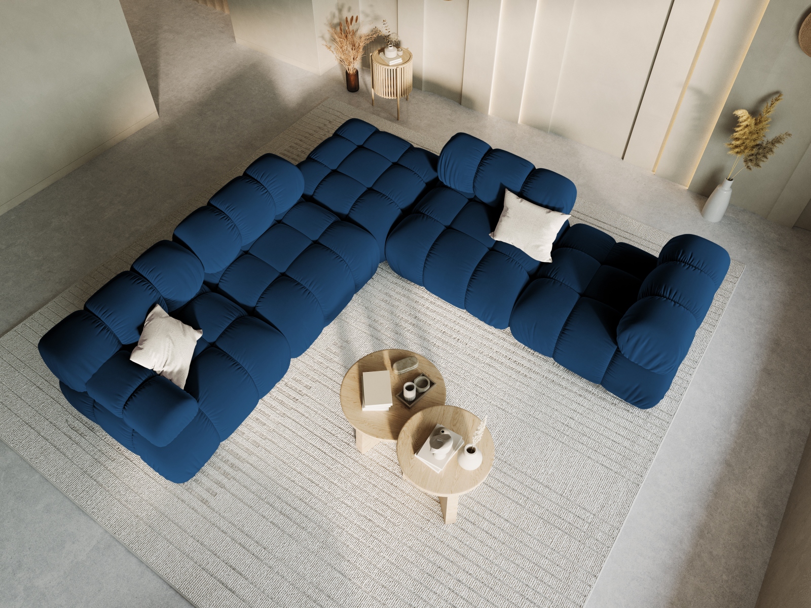 Velvet Modul Left, "Bellis", 1 Seat, 94x94x70