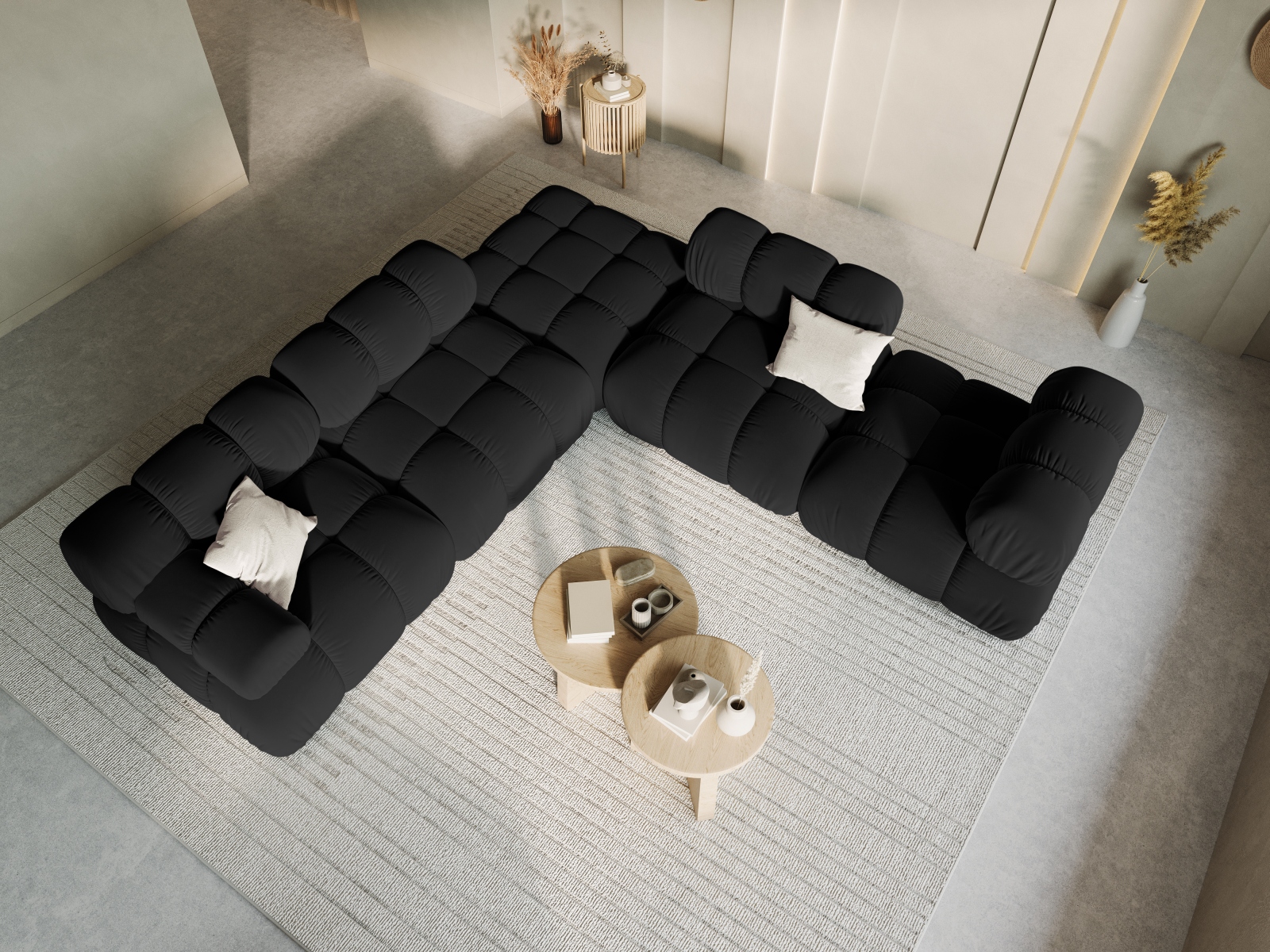Velvet Modul Left, "Bellis", 1 Seat, 94x94x70
