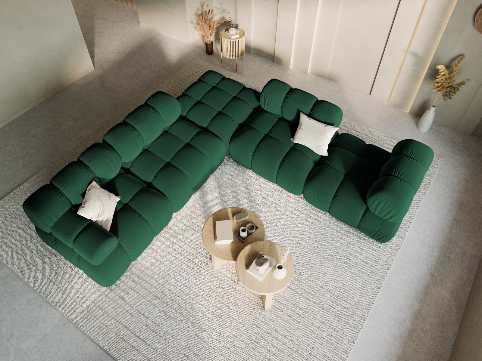Velvet Modul Left, "Bellis", 1 Seat, 94x94x70