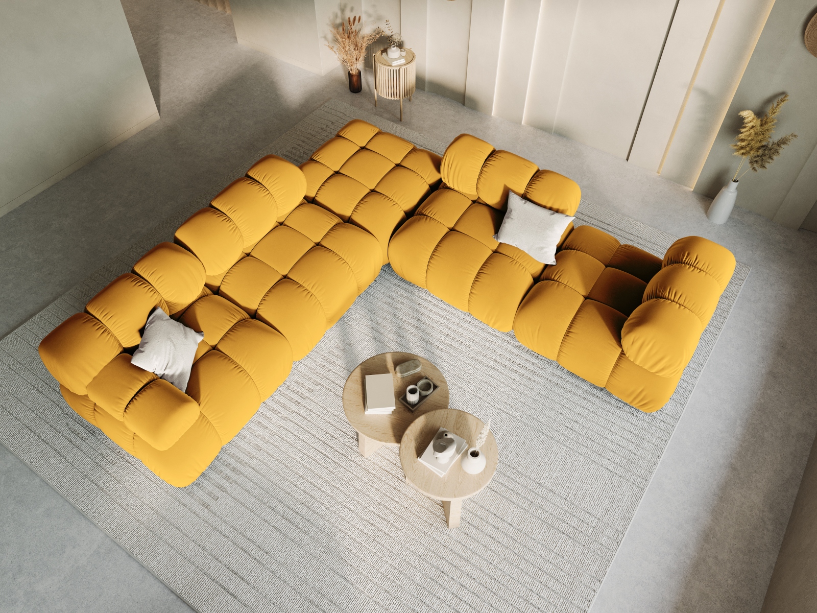 Velvet Modul Left, "Bellis", 1 Seat, 94x94x70