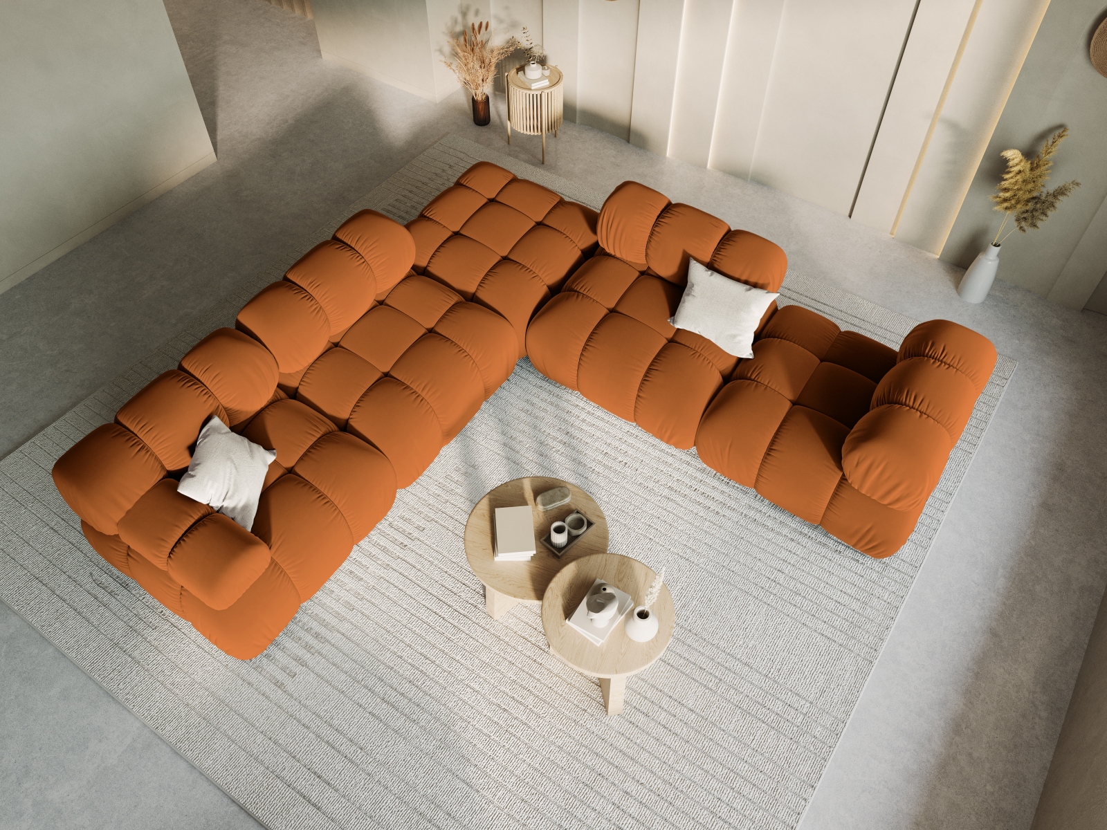 Velvet Modul Left, "Bellis", 1 Seat, 94x94x70