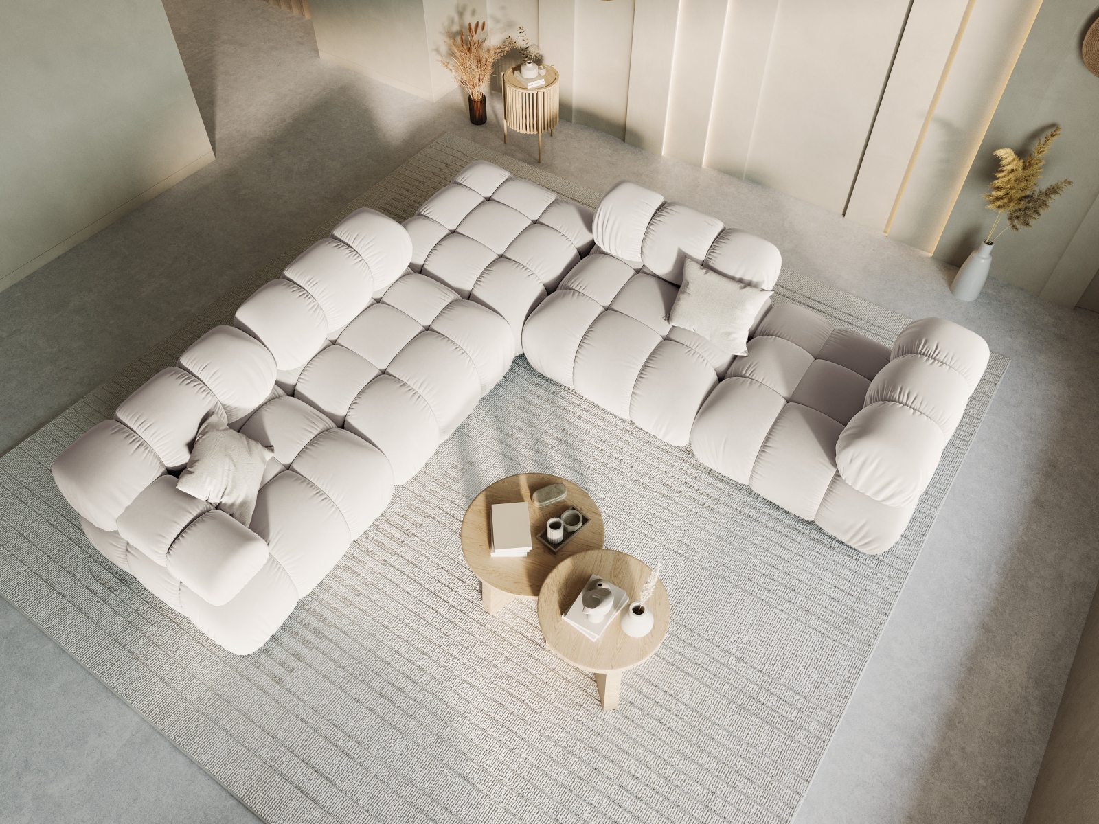 Velvet Modul Left, "Bellis", 1 Seat, 94x94x70