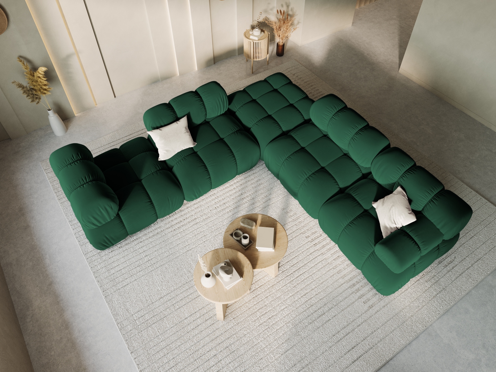 Velvet Modul Armless, "Bellis", 1 Seat, 94x94x70