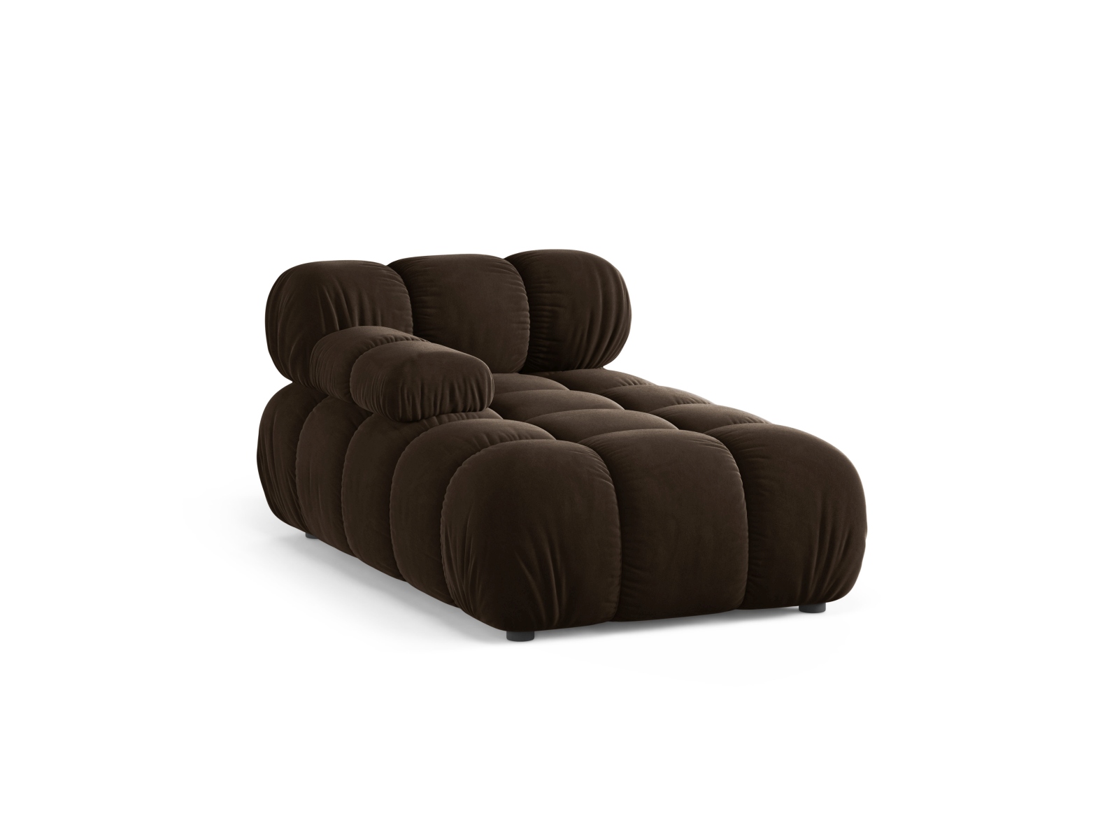 Velvet Chaise Longue Left, "Bellis", 1 Seat, 94x155x70