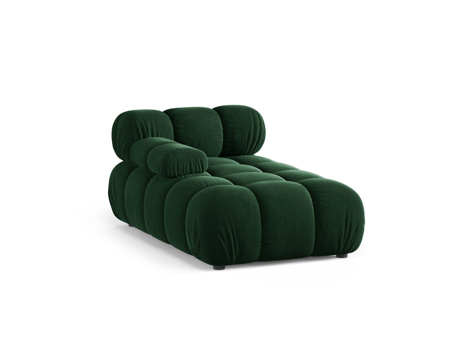 Velvet Chaise Longue Left, "Bellis", 1 Seat, 94x155x70