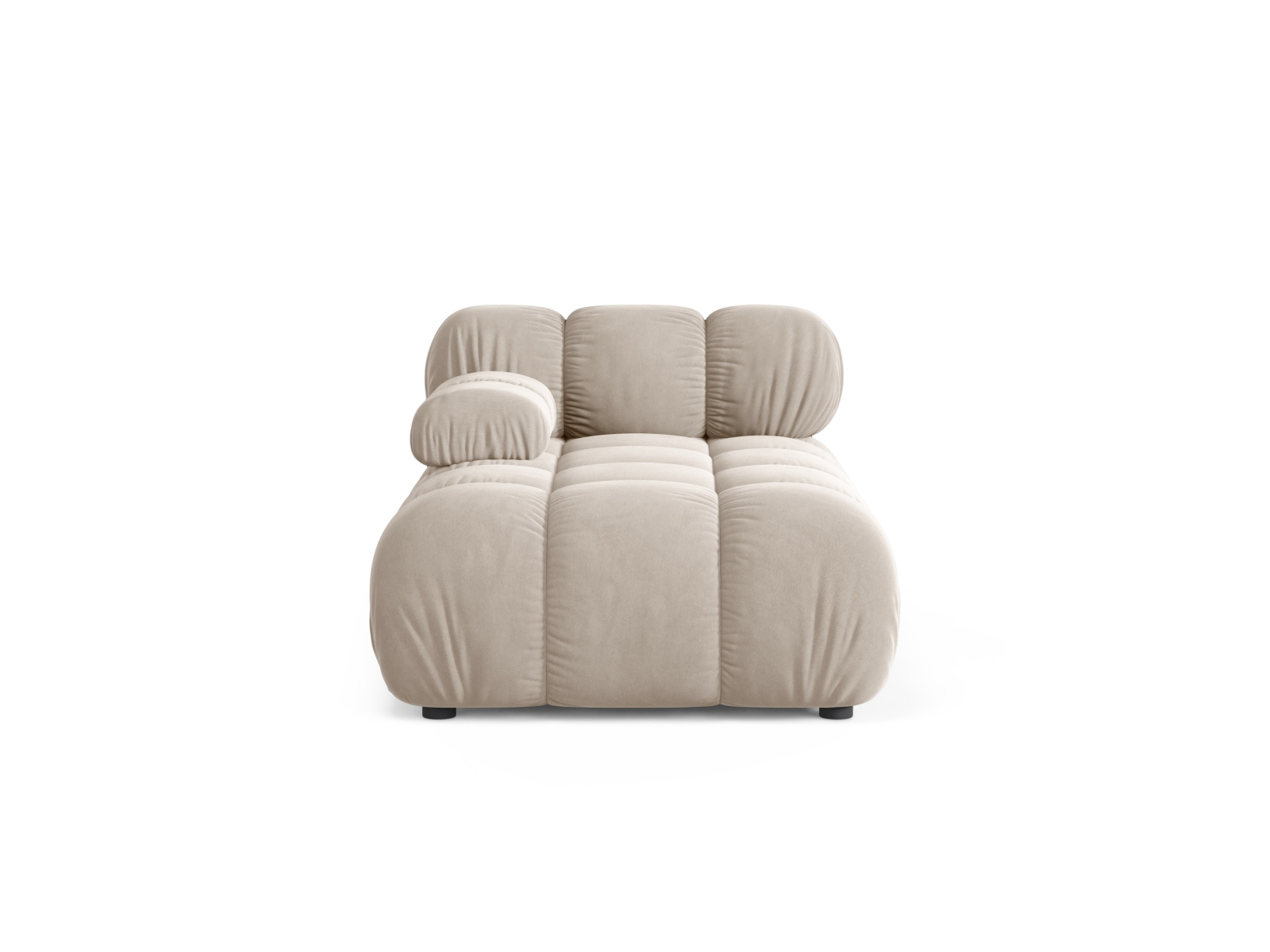 Velvet Chaise Longue Left, "Bellis", 1 Seat, 94x155x70