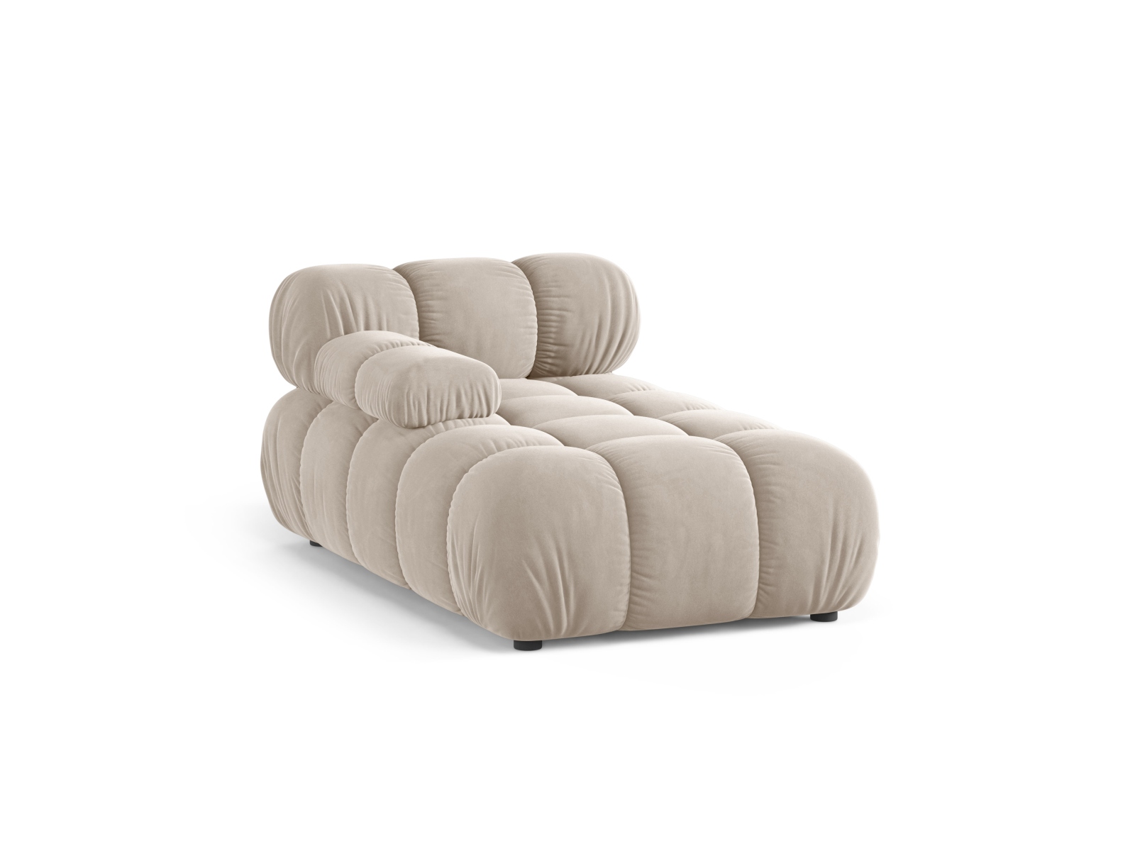 Velvet Chaise Longue Left, "Bellis", 1 Seat, 94x155x70