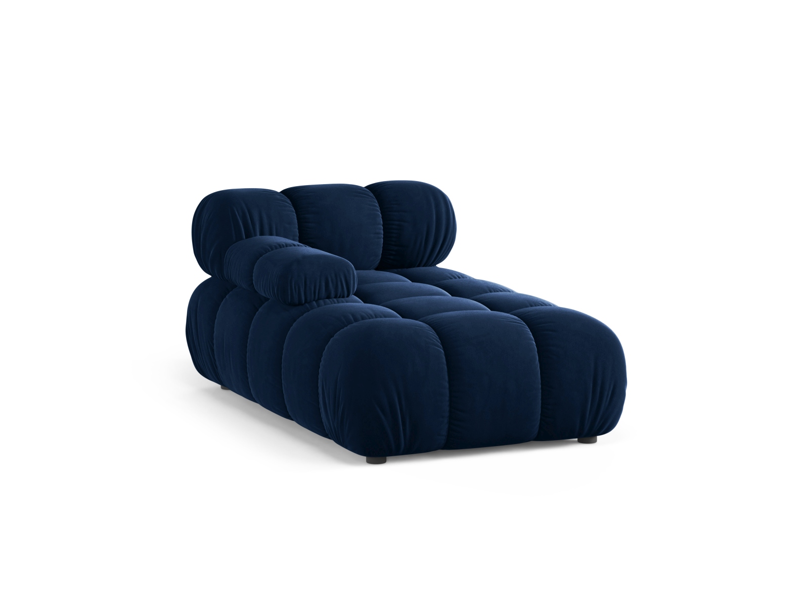 Velvet Chaise Longue Left, "Bellis", 1 Seat, 94x155x70