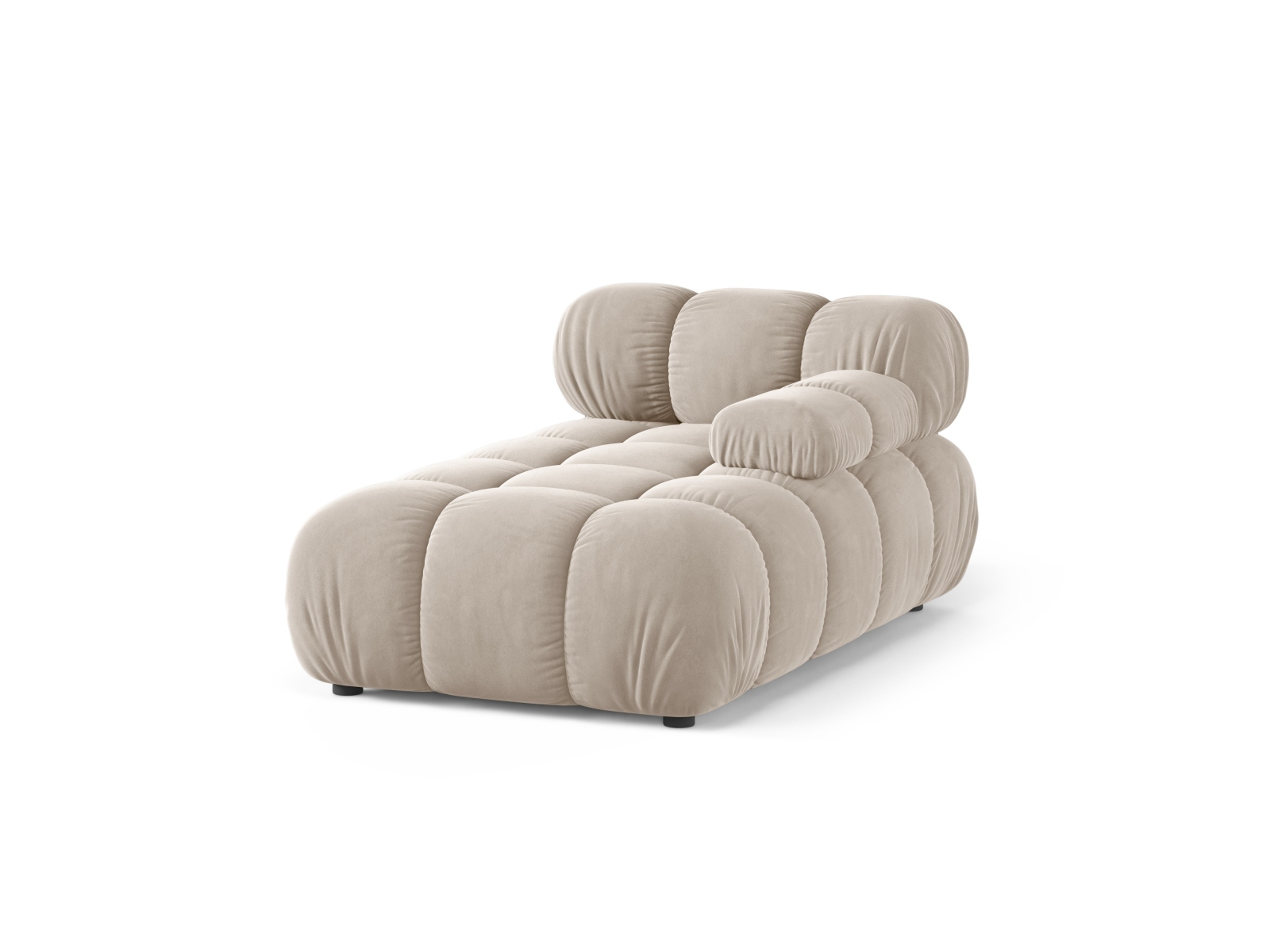 Velvet Chaise Longue Right, "Bellis", 1 Seat, 94x155x70