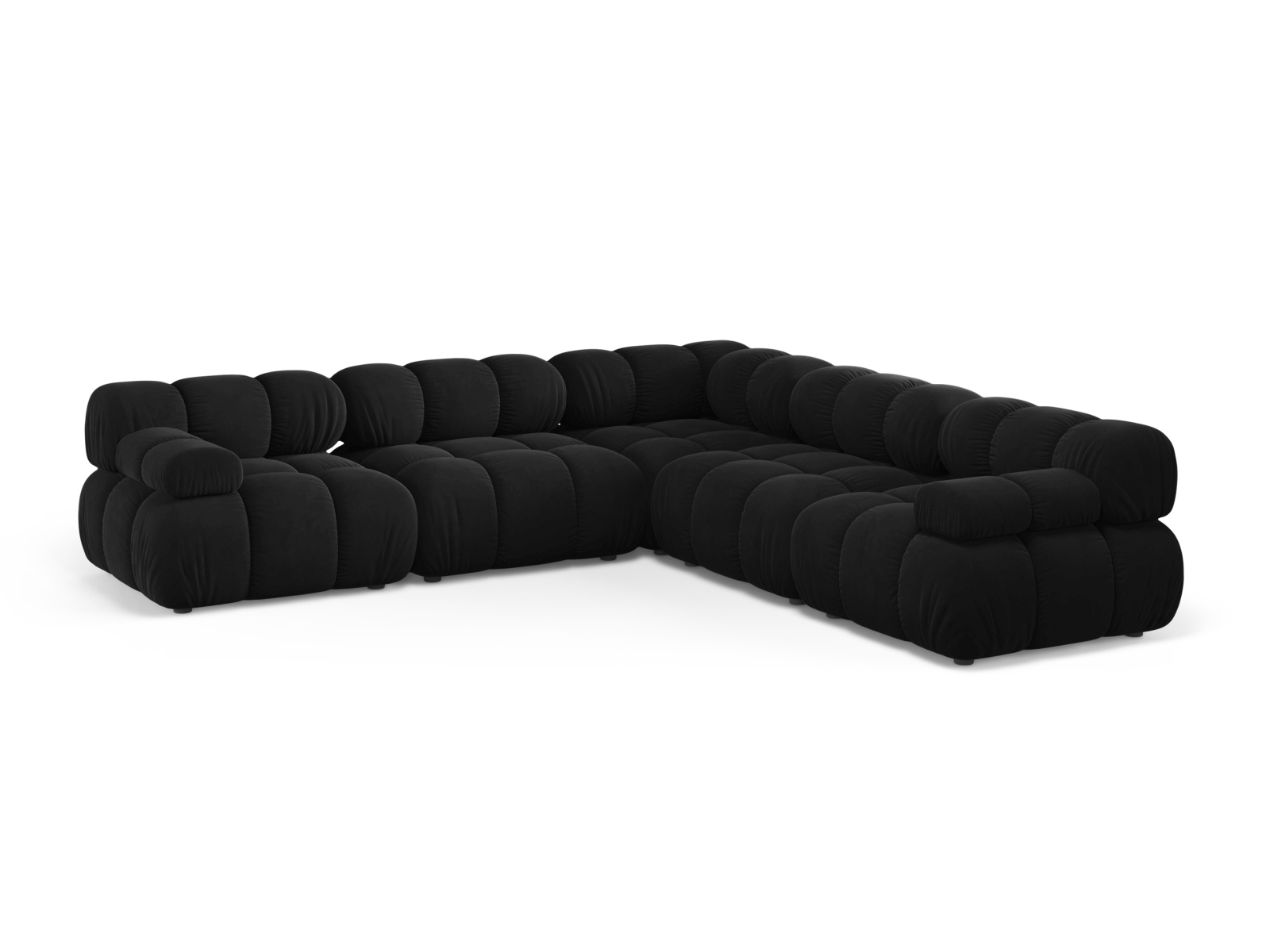 Velvet Symmetrical Corner Sofa, "Bellis", 5 Seats, 282x282x70