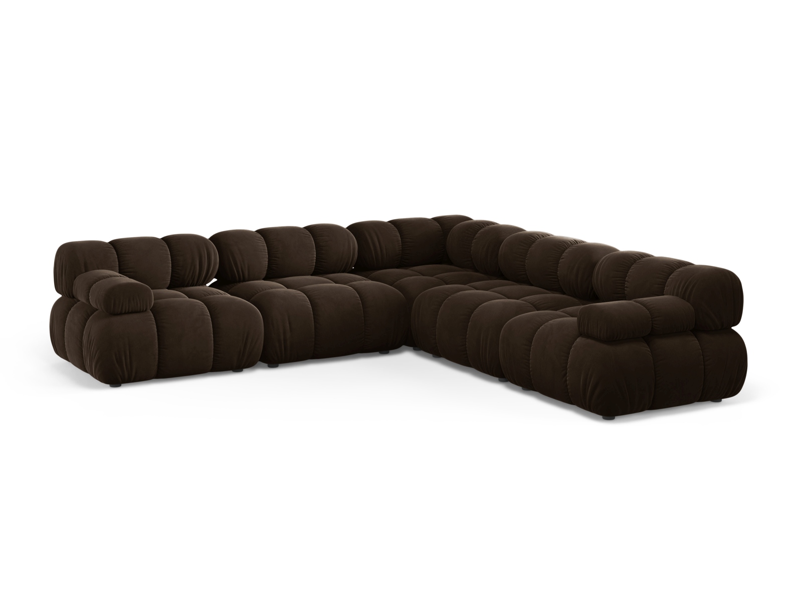 Velvet Symmetrical Corner Sofa, "Bellis", 5 Seats, 282x282x70