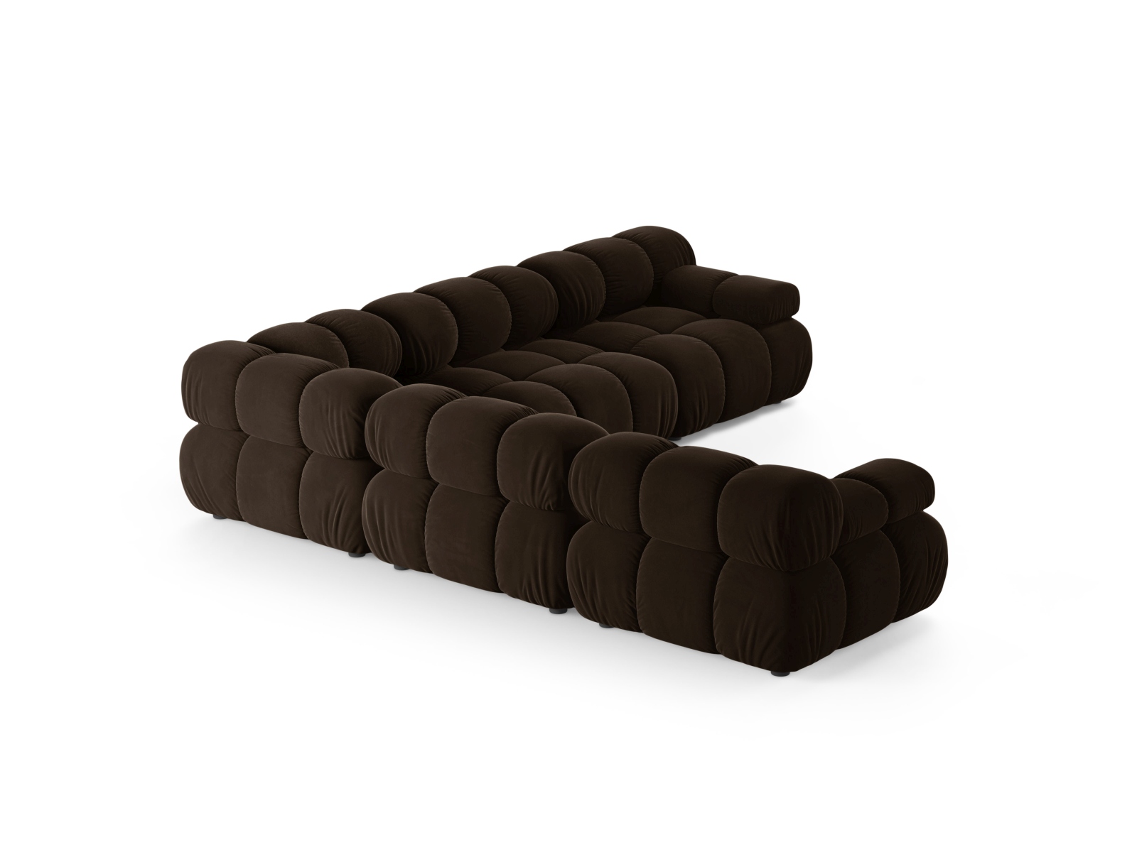 Velvet Symmetrical Corner Sofa, "Bellis", 5 Seats, 282x282x70