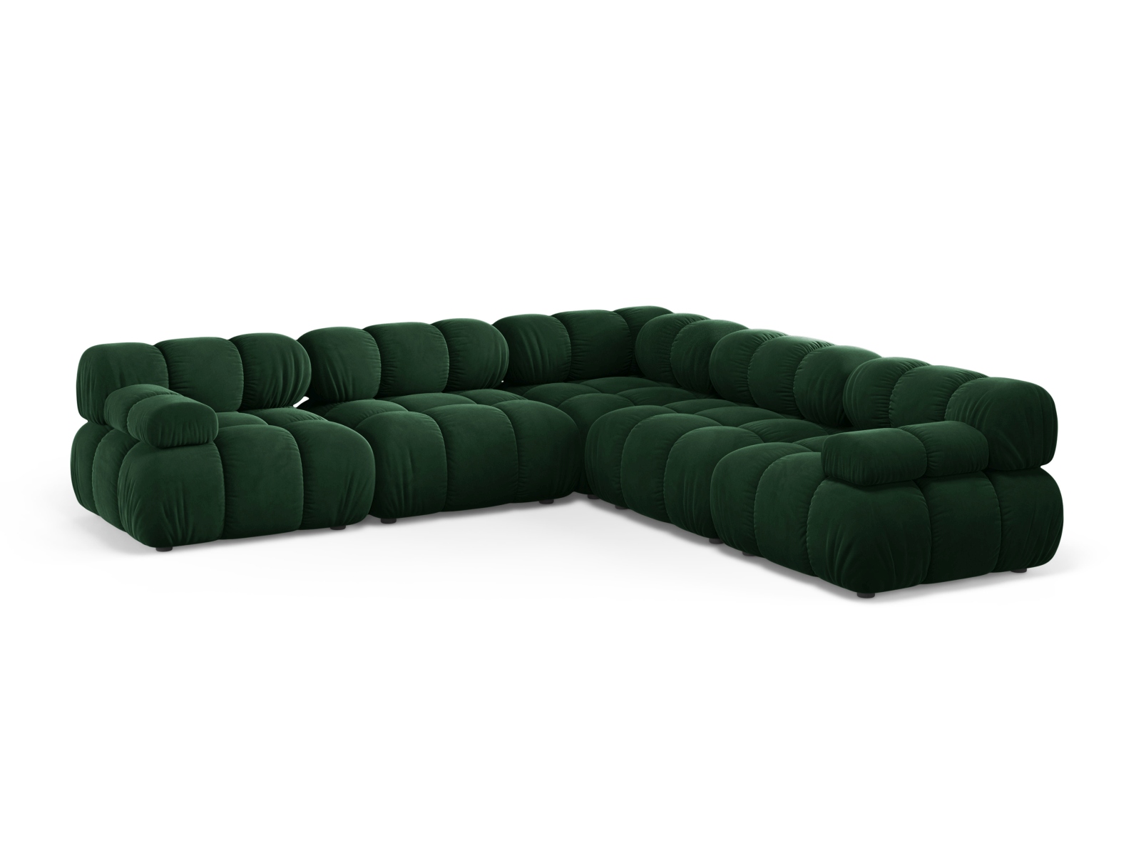 Velvet Symmetrical Corner Sofa, "Bellis", 5 Seats, 282x282x70
