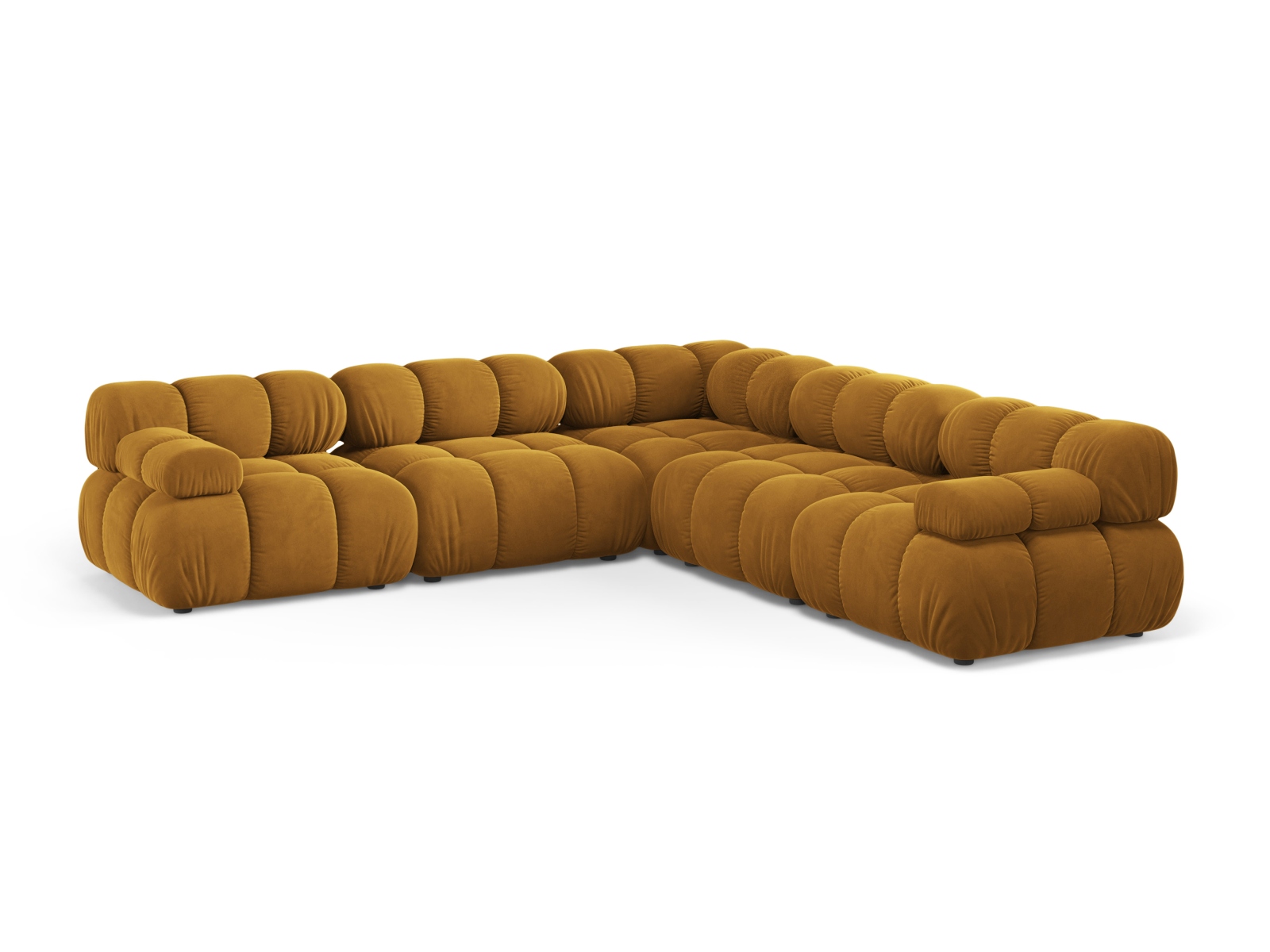 Velvet Symmetrical Corner Sofa, "Bellis", 5 Seats, 282x282x70