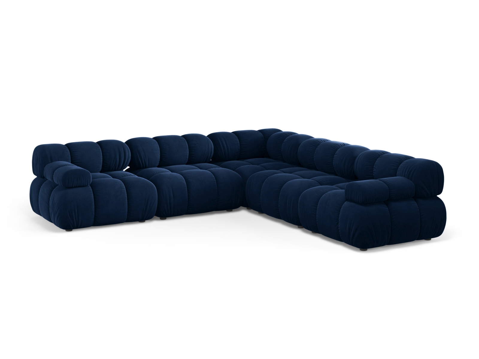 Velvet Symmetrical Corner Sofa, "Bellis", 5 Seats, 282x282x70