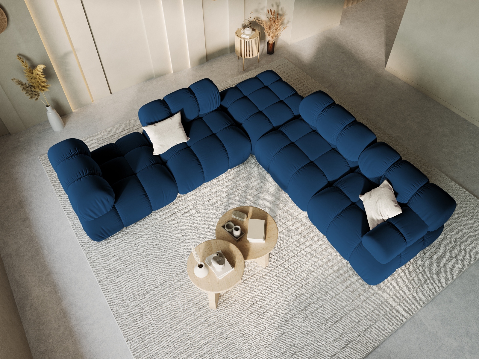 Velvet Pouf, "Bellis", 1 Seat, 94x94x43