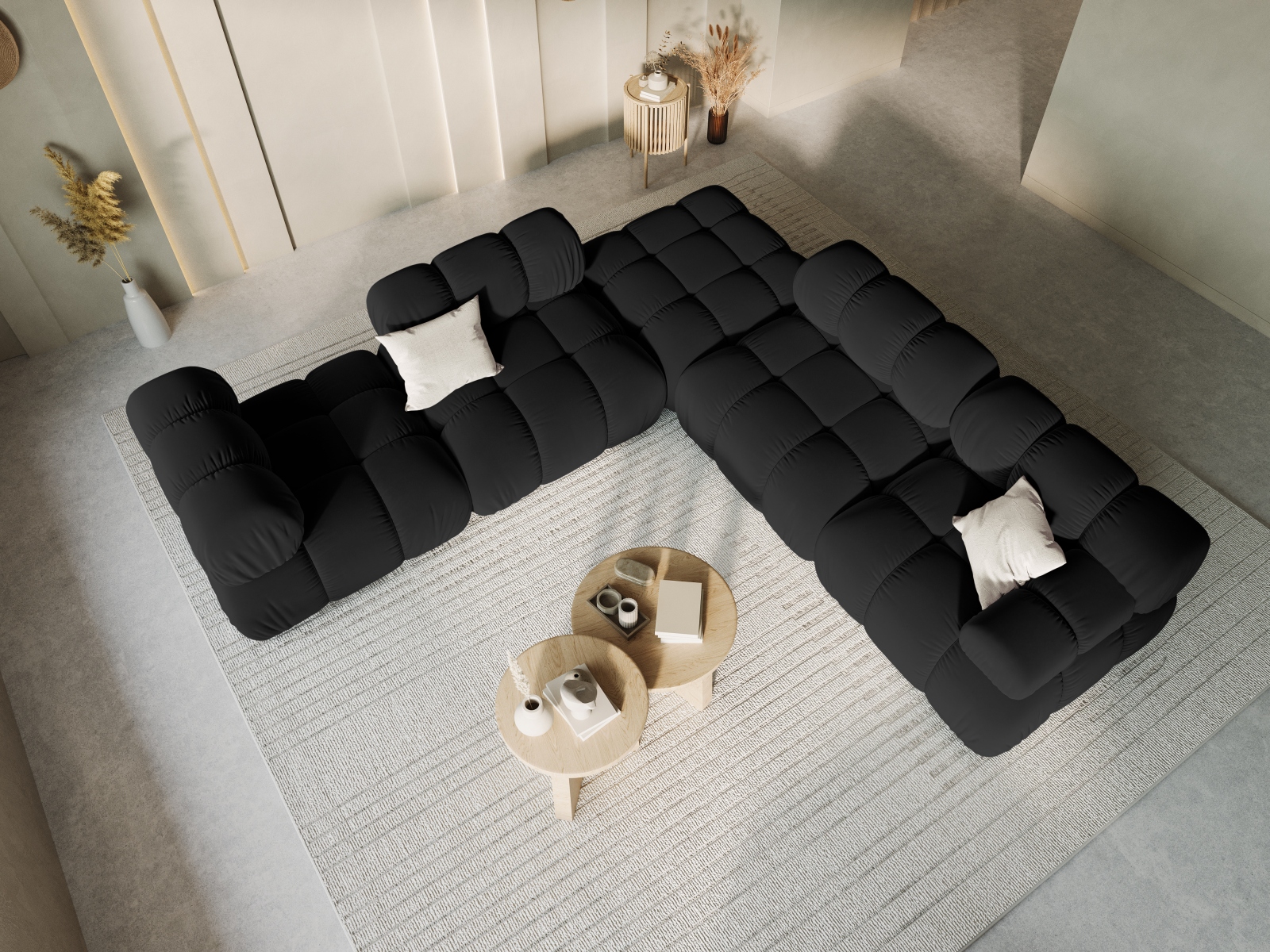 Velvet Pouf, "Bellis", 1 Seat, 94x94x43