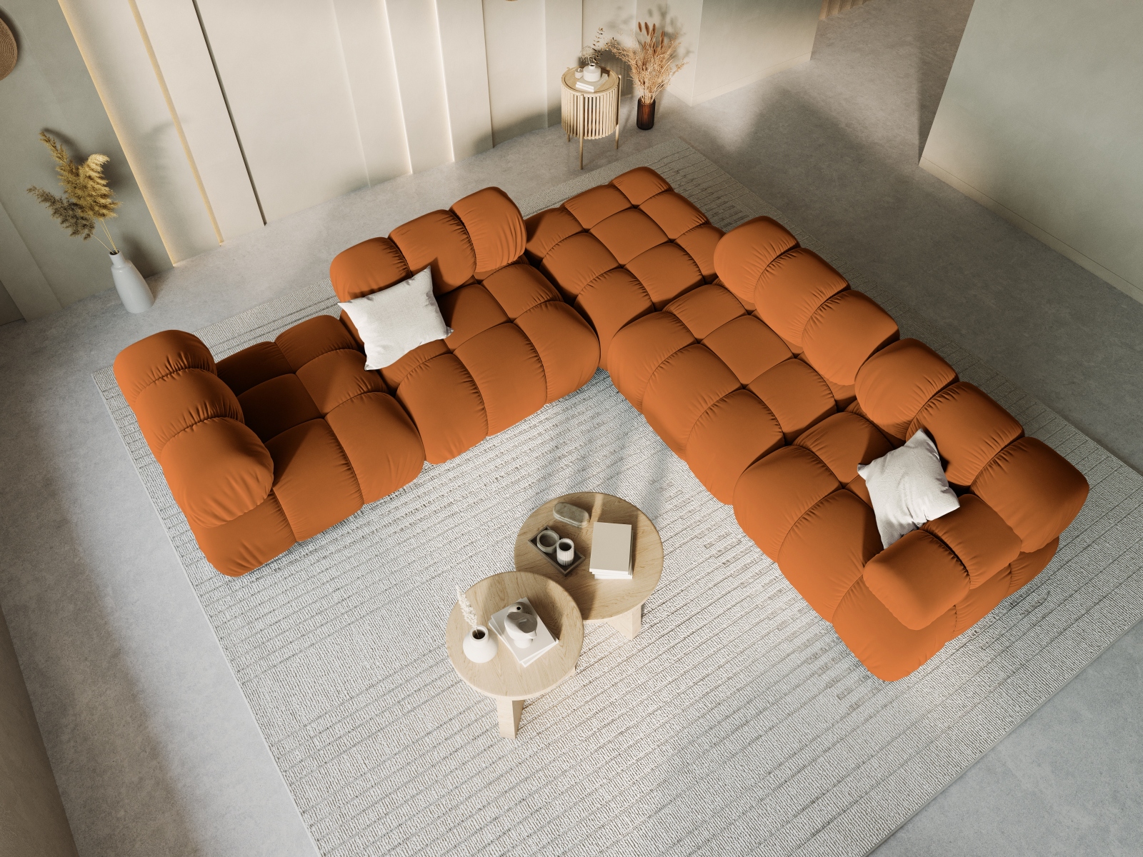 Velvet Pouf, "Bellis", 1 Seat, 94x94x43