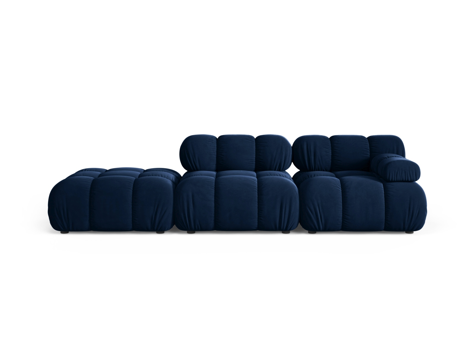 Velvet Left Modular Sofa, "Bellis", 4 Seats, 282x94x70