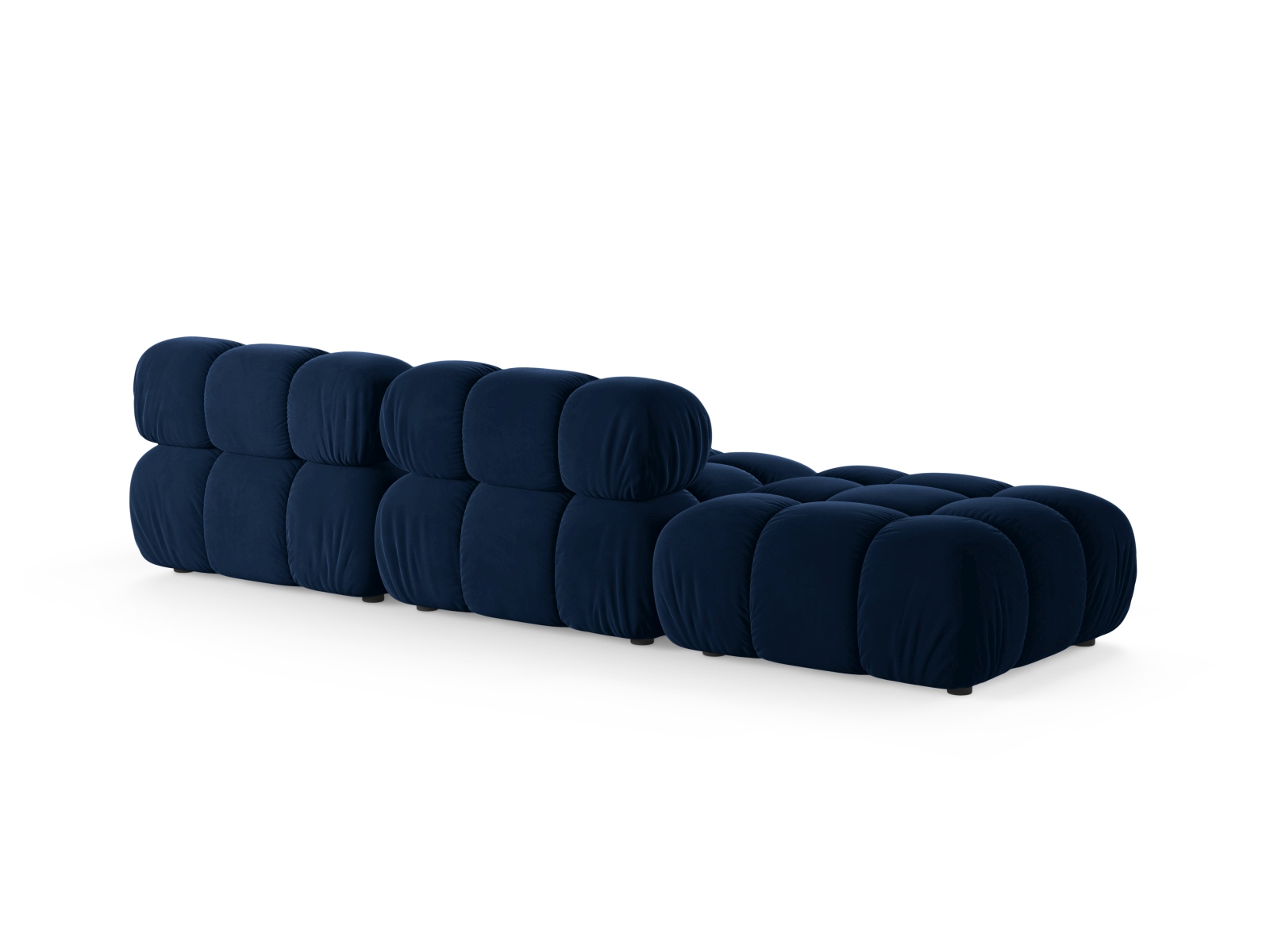 Velvet Left Modular Sofa, "Bellis", 4 Seats, 282x94x70