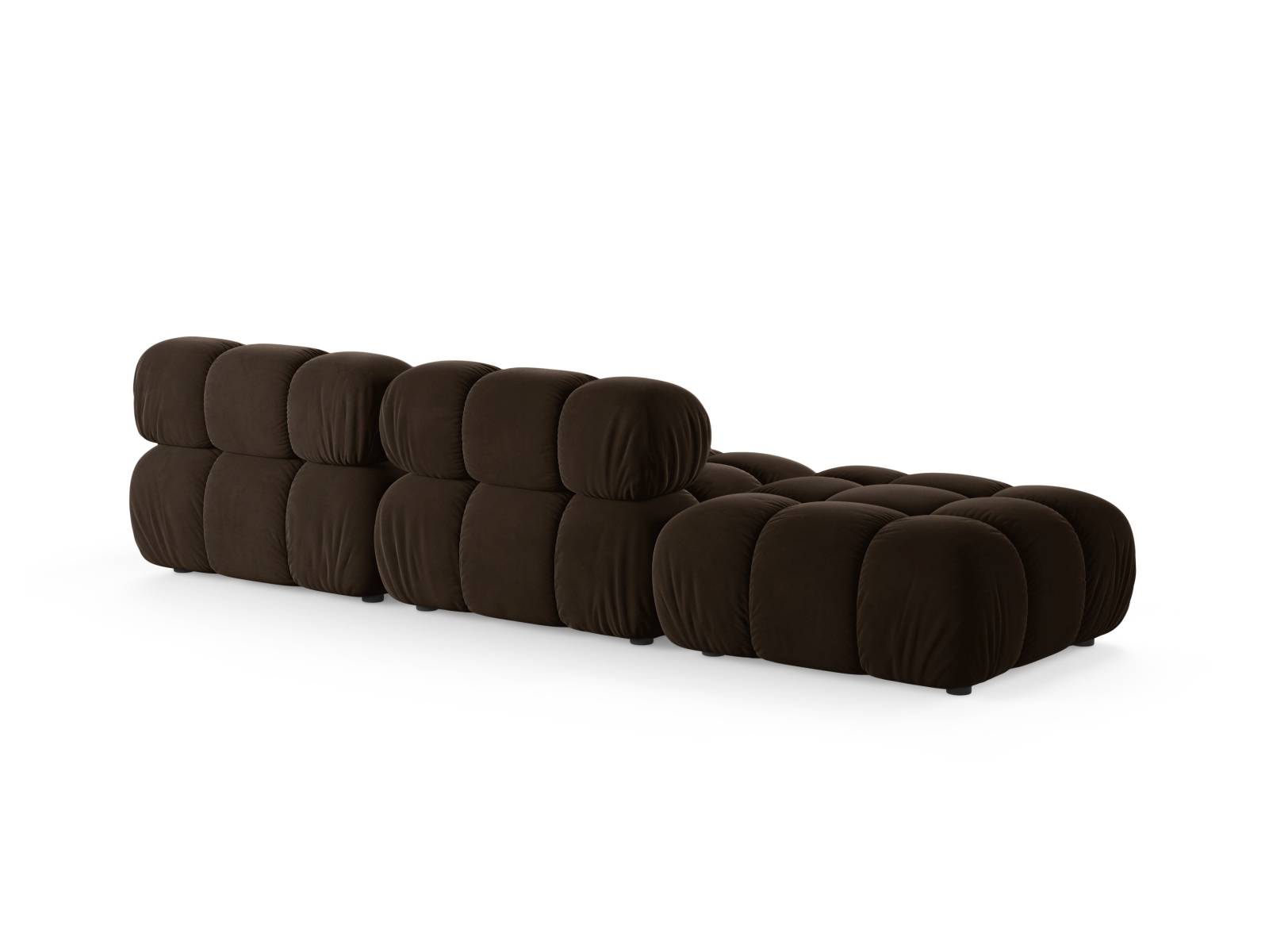Velvet Left Modular Sofa, "Bellis", 4 Seats, 282x94x70