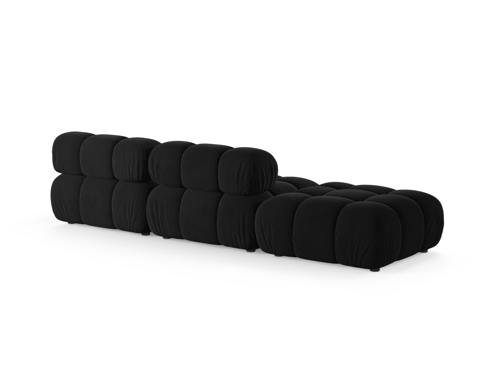 Velvet Left Modular Sofa, "Bellis", 4 Seats, 282x94x70