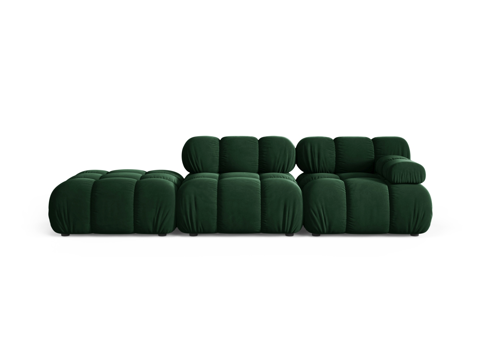 Velvet Left Modular Sofa, "Bellis", 4 Seats, 282x94x70