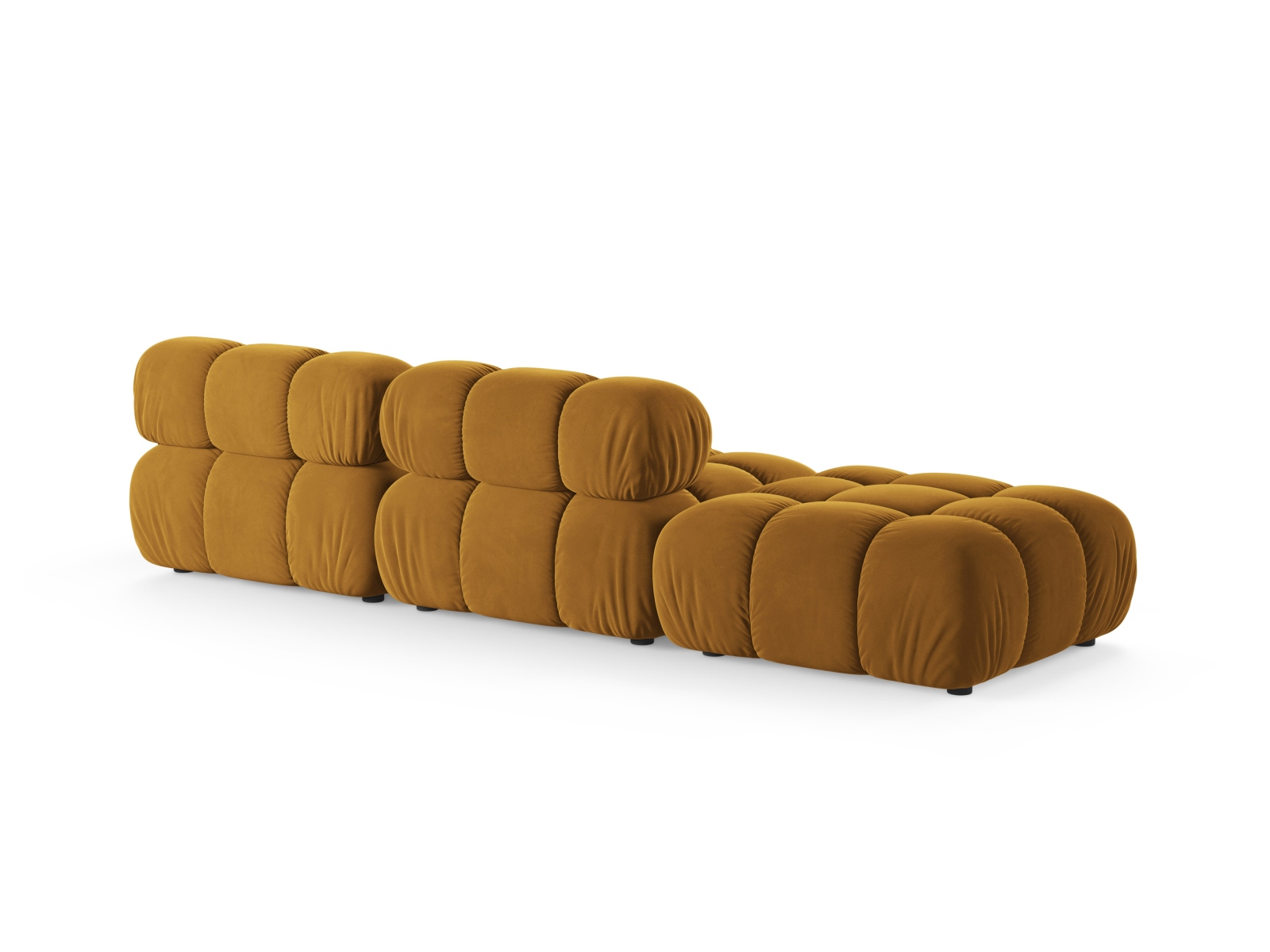 Velvet Left Modular Sofa, "Bellis", 4 Seats, 282x94x70