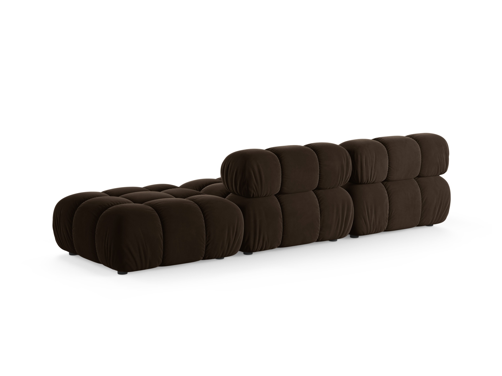 Velvet Right Modular Sofa, "Bellis", 4 Seats, 282x94x70