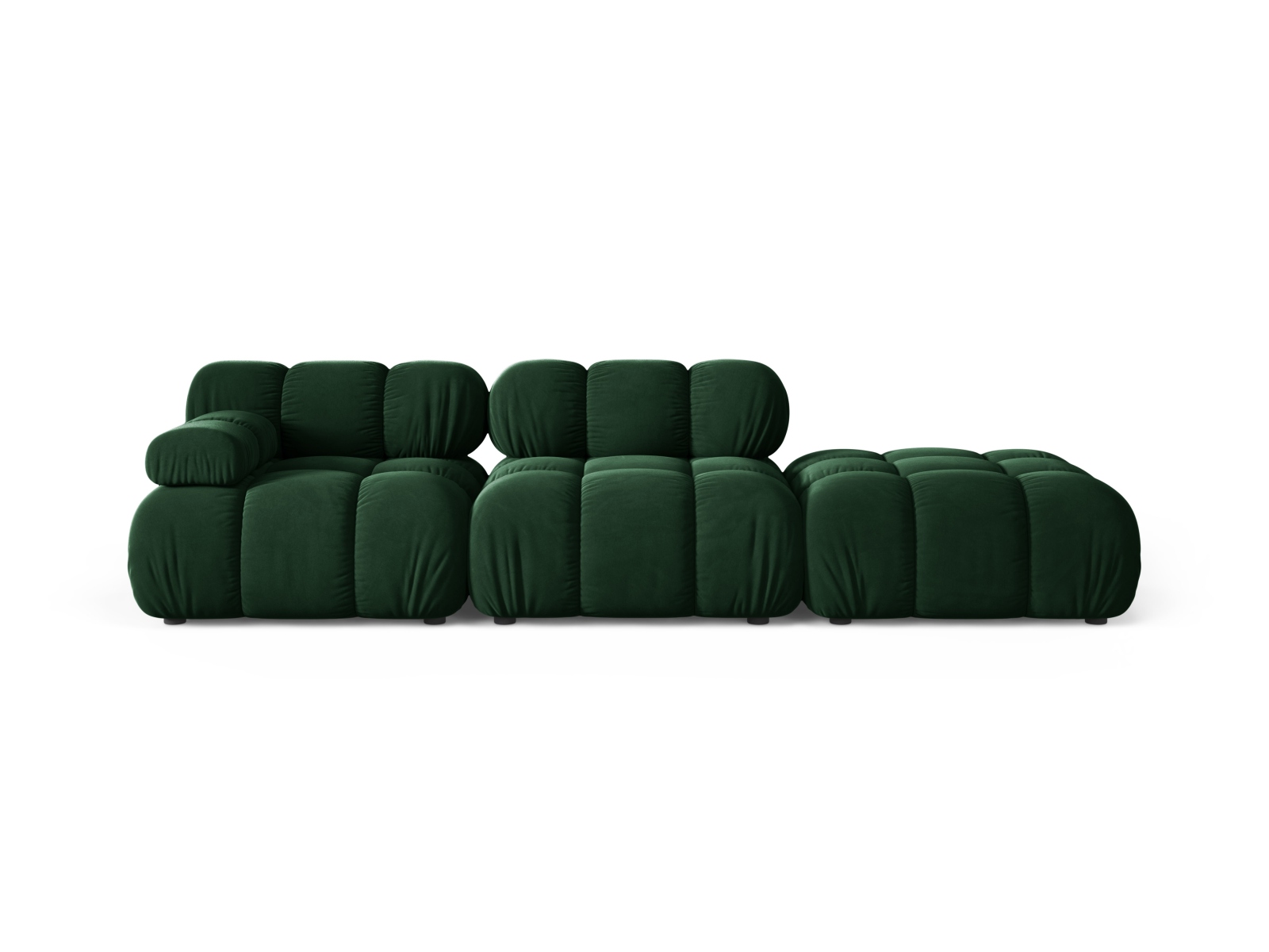 Velvet Right Modular Sofa, "Bellis", 4 Seats, 282x94x70