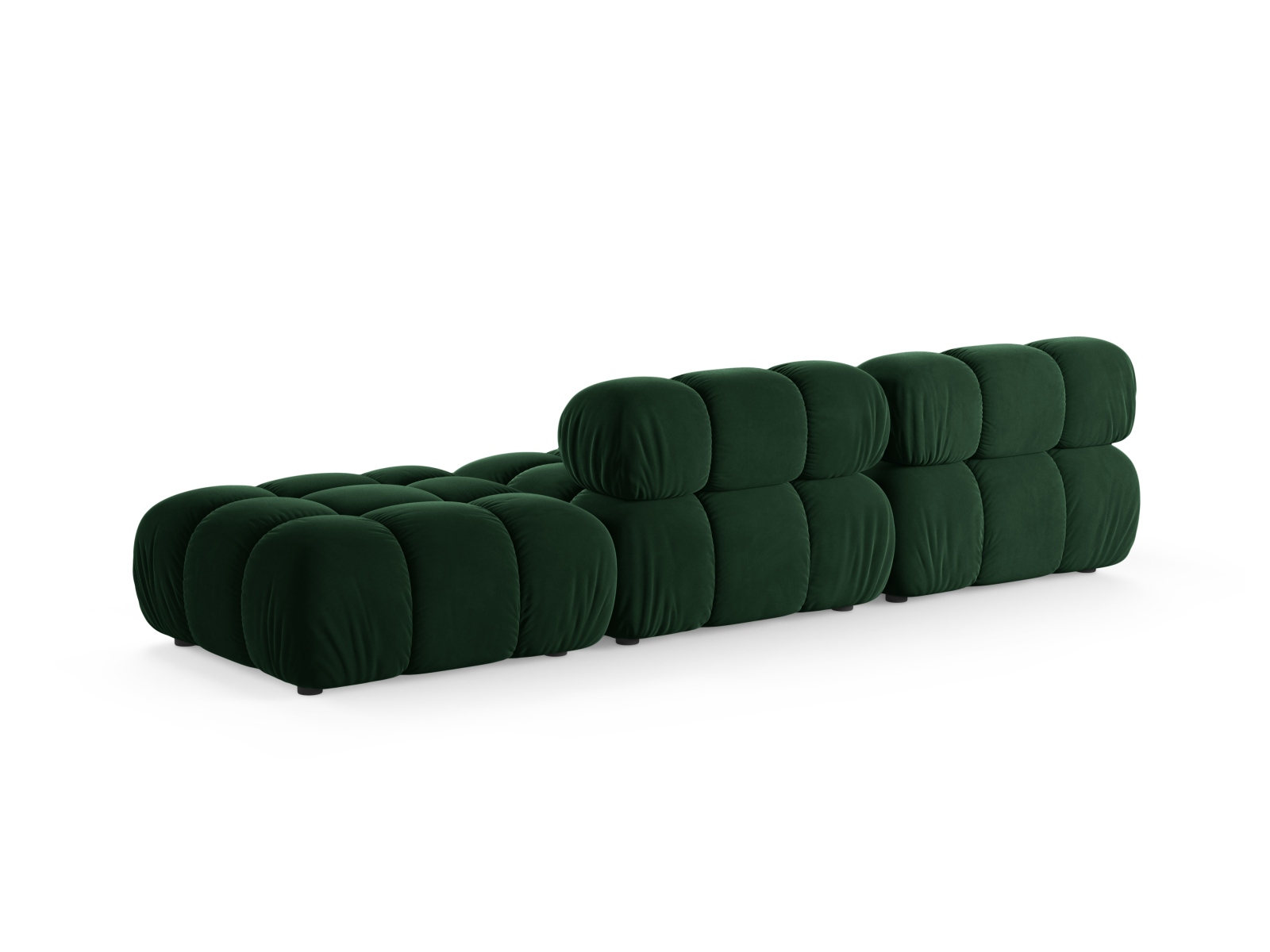 Velvet Right Modular Sofa, "Bellis", 4 Seats, 282x94x70