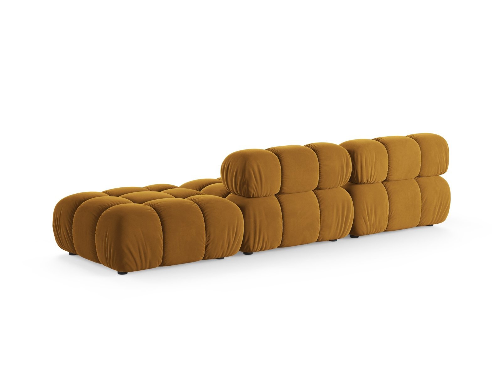 Velvet Right Modular Sofa, "Bellis", 4 Seats, 282x94x70