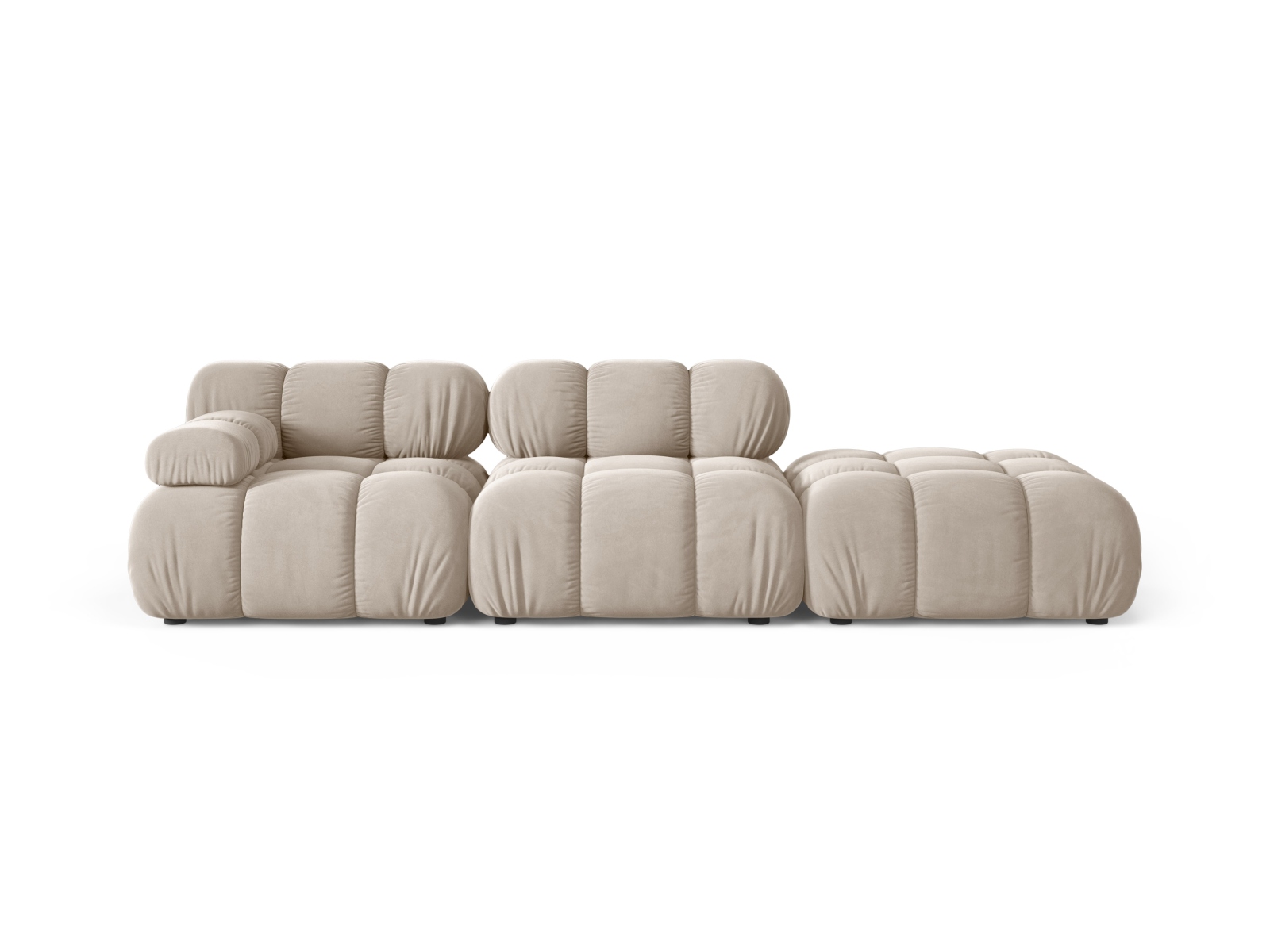 Velvet Right Modular Sofa, "Bellis", 4 Seats, 282x94x70