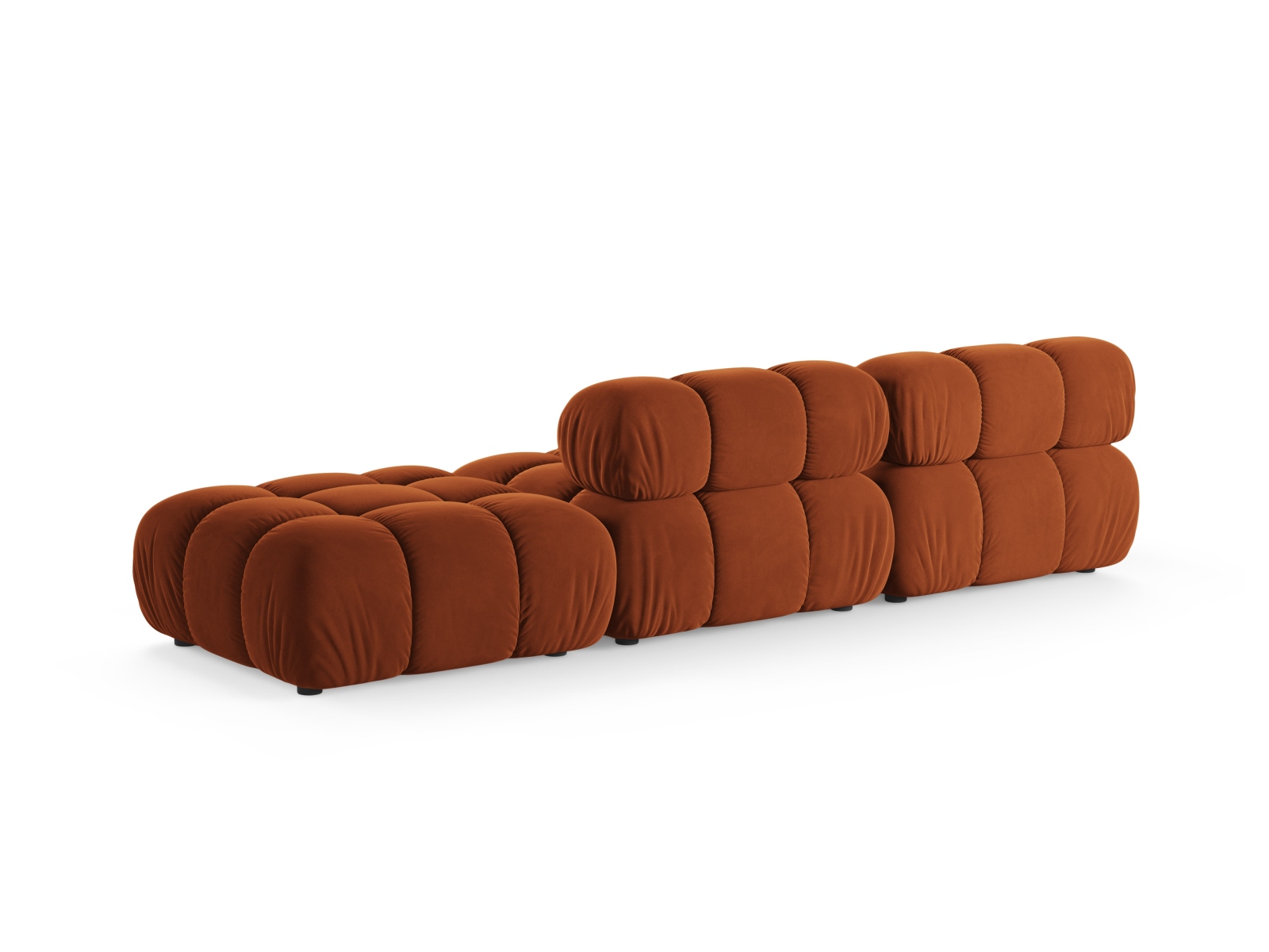 Velvet Right Modular Sofa, "Bellis", 4 Seats, 282x94x70