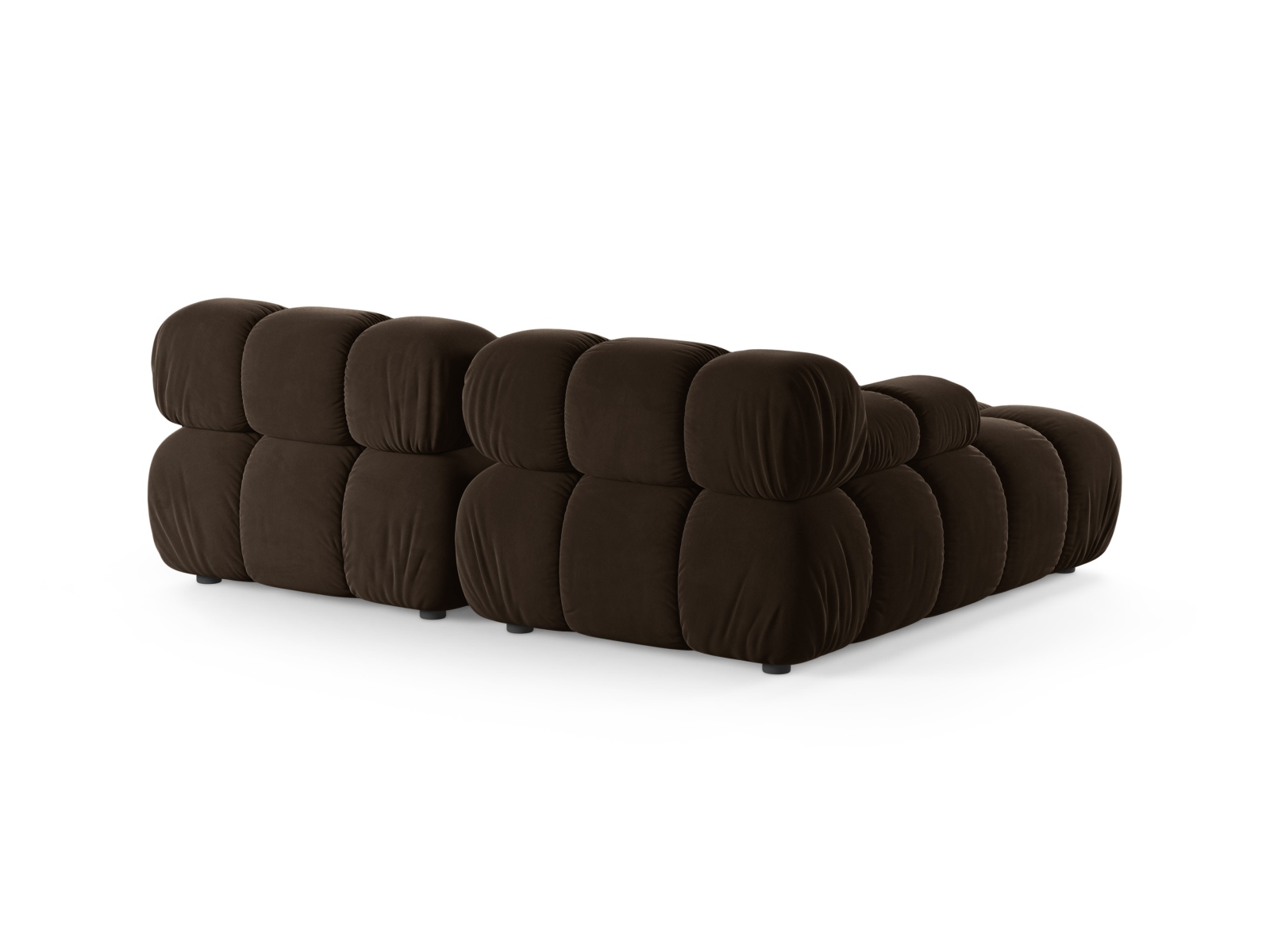 Velvet Modular Left Corner Sofa, "Bellis", 3 Seats, 188x155x70