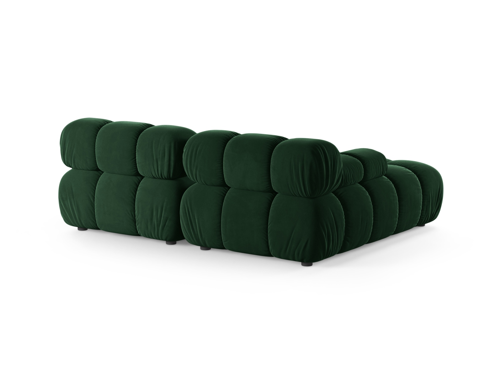 Velvet Modular Left Corner Sofa, "Bellis", 3 Seats, 188x155x70