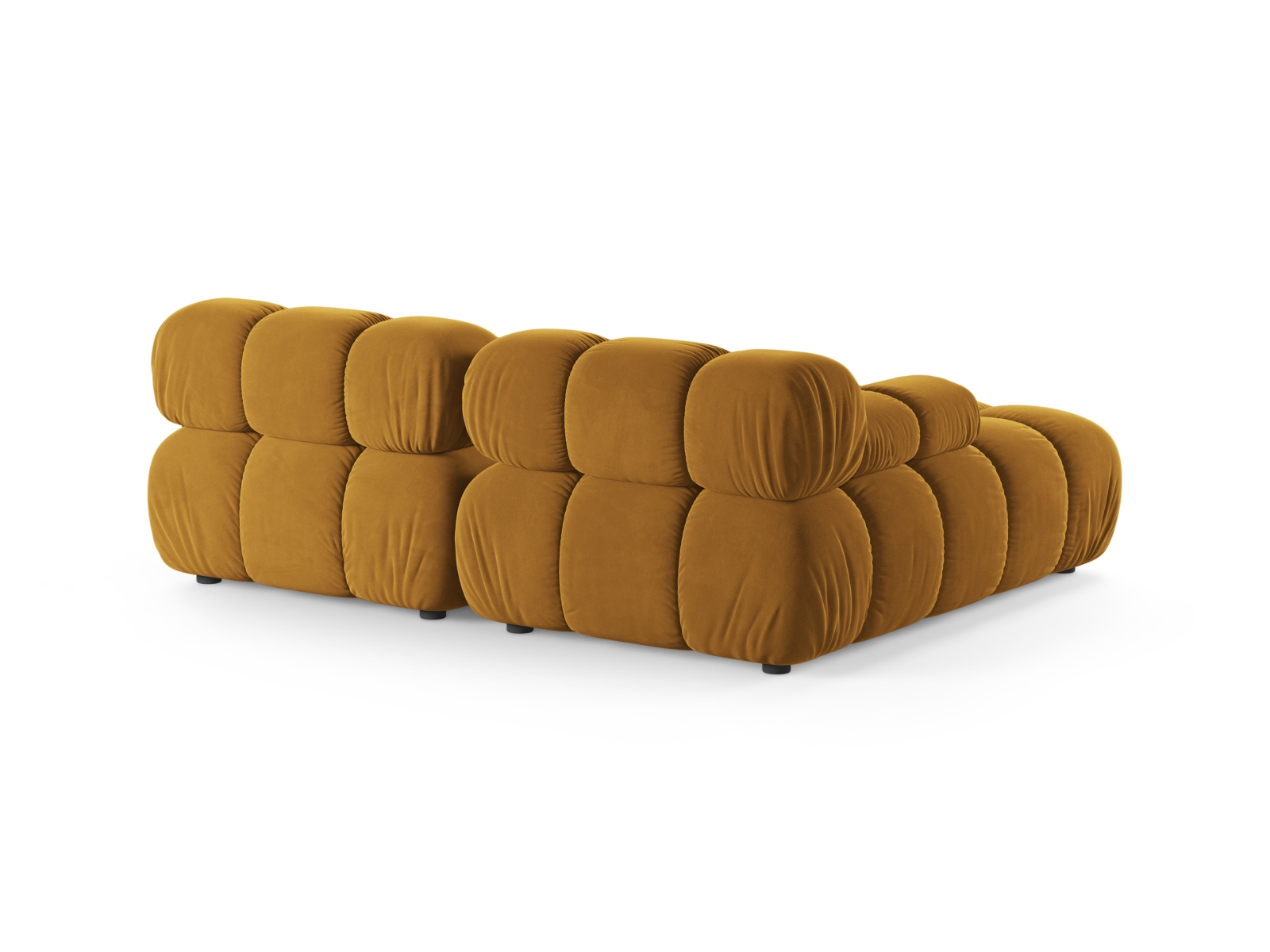 Velvet Modular Left Corner Sofa, "Bellis", 3 Seats, 188x155x70