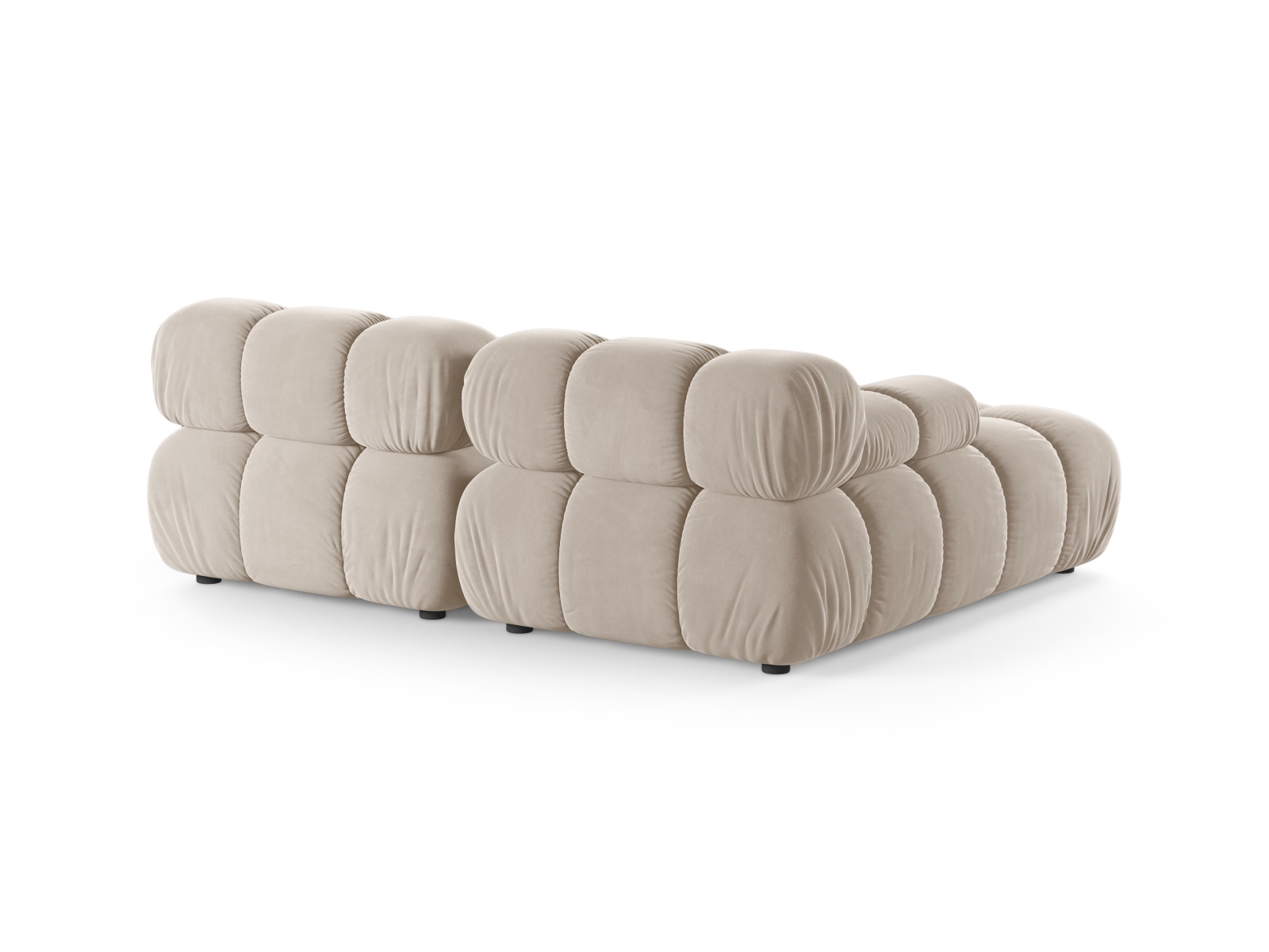 Velvet Modular Left Corner Sofa, "Bellis", 3 Seats, 188x155x70