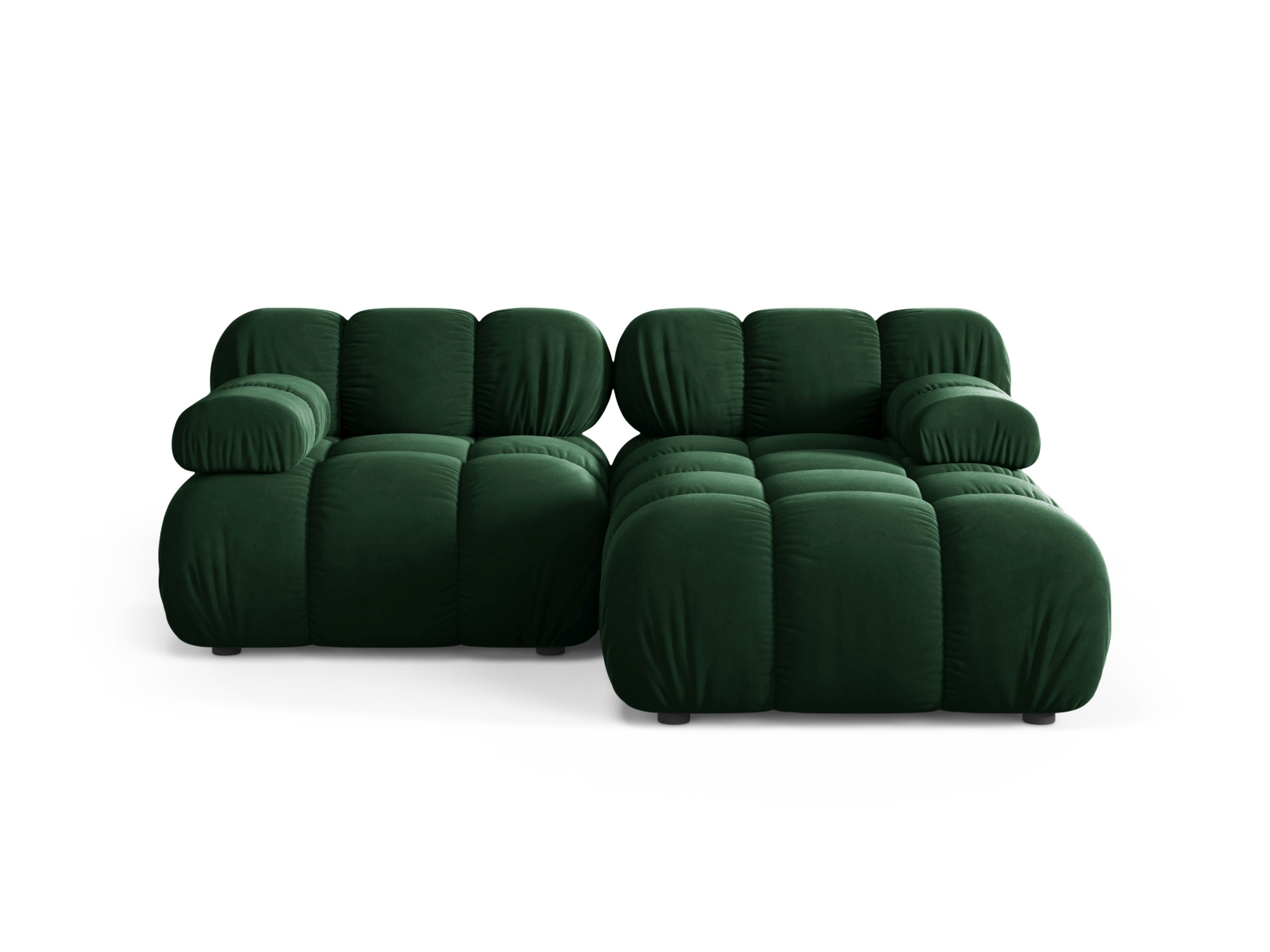 Velvet Modular Right Corner Sofa, "Bellis", 3 Seats, 188x155x70