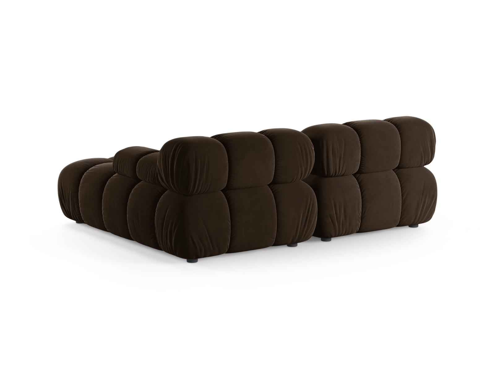 Velvet Modular Right Corner Sofa, "Bellis", 3 Seats, 188x155x70
