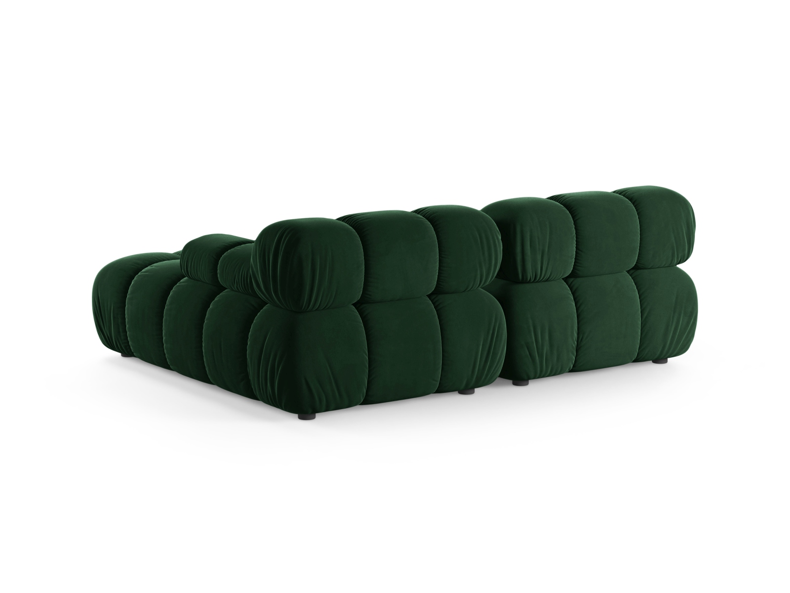Velvet Modular Right Corner Sofa, "Bellis", 3 Seats, 188x155x70