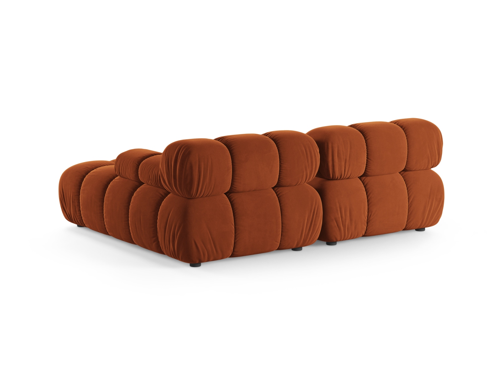 Velvet Modular Right Corner Sofa, "Bellis", 3 Seats, 188x155x70